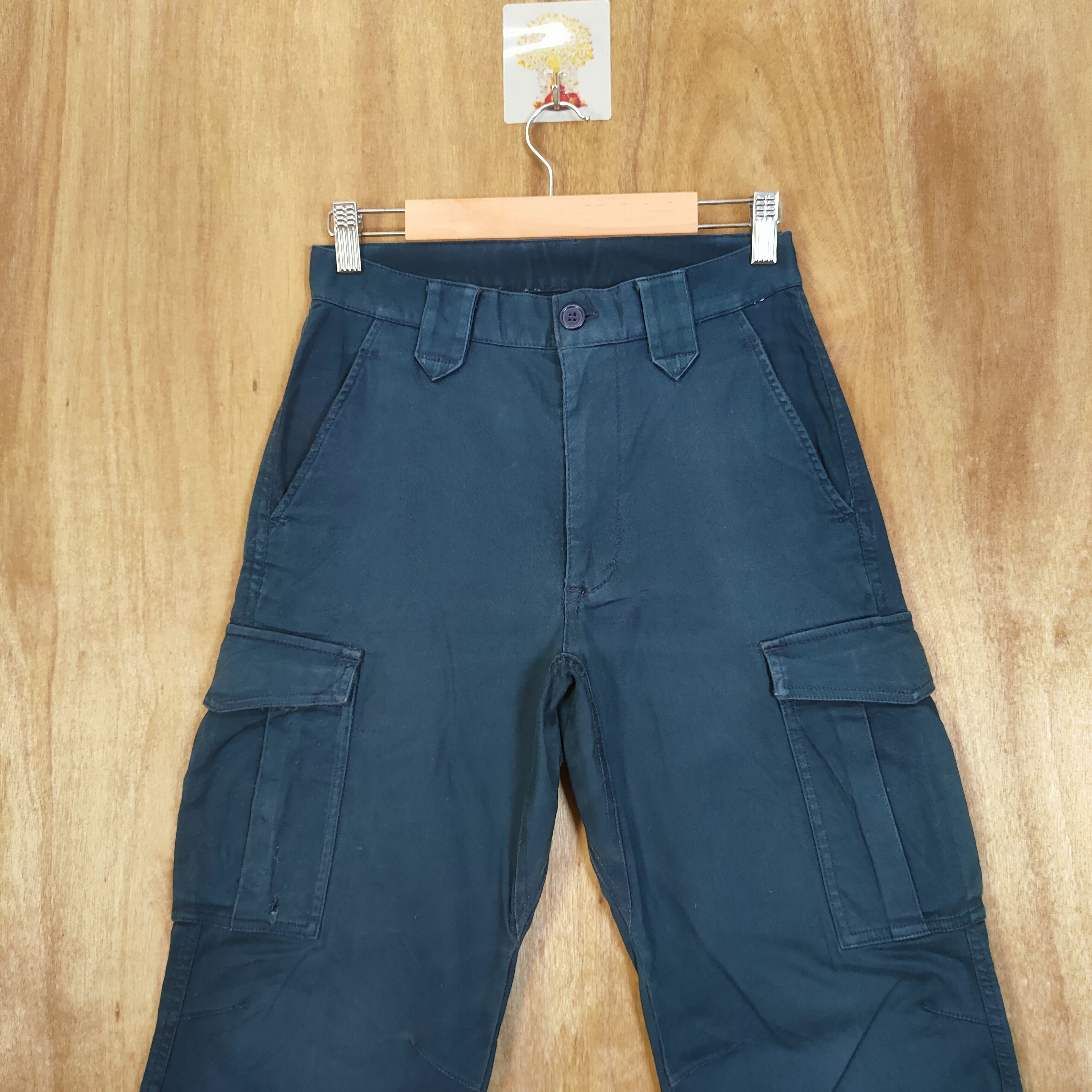 Japanese Brand × Vintage VINTAGE DARK BLUE WORKWEAR CARGO PANTS Size US 26 / EU 42 - 2 Thumbnail