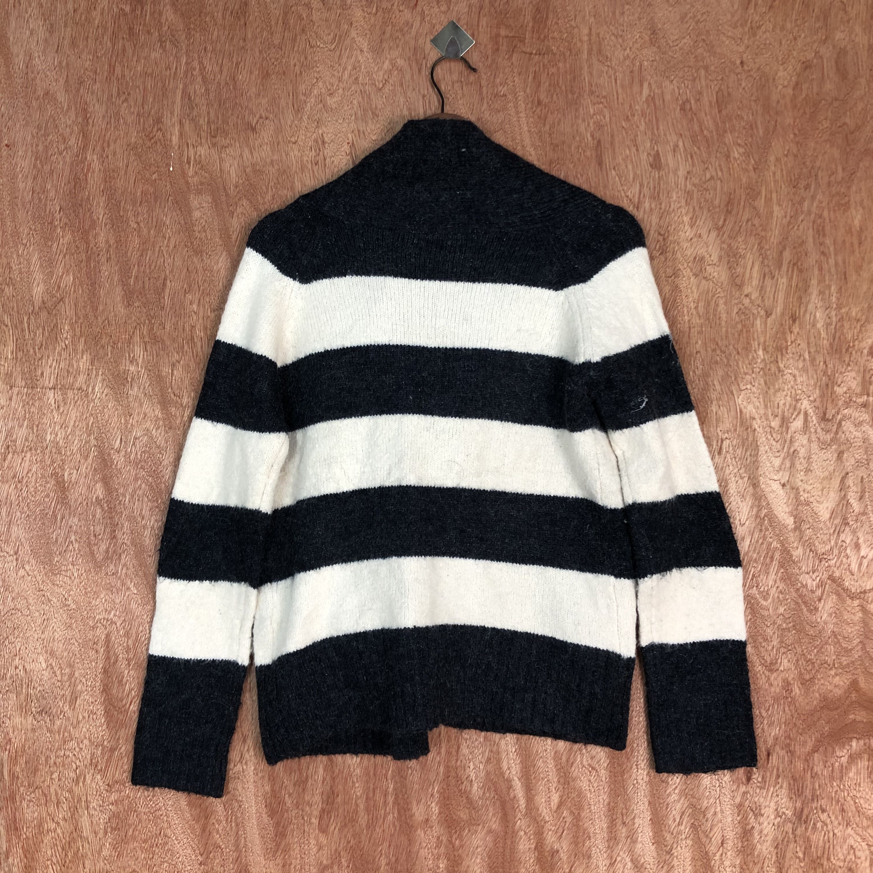 Japanese Brand × OVER THE STRiPES DLL Lepsim Stripe mohair Black White Knitwear #c563 Size US M / EU 48-50 / 2 - 8 Thumbnail