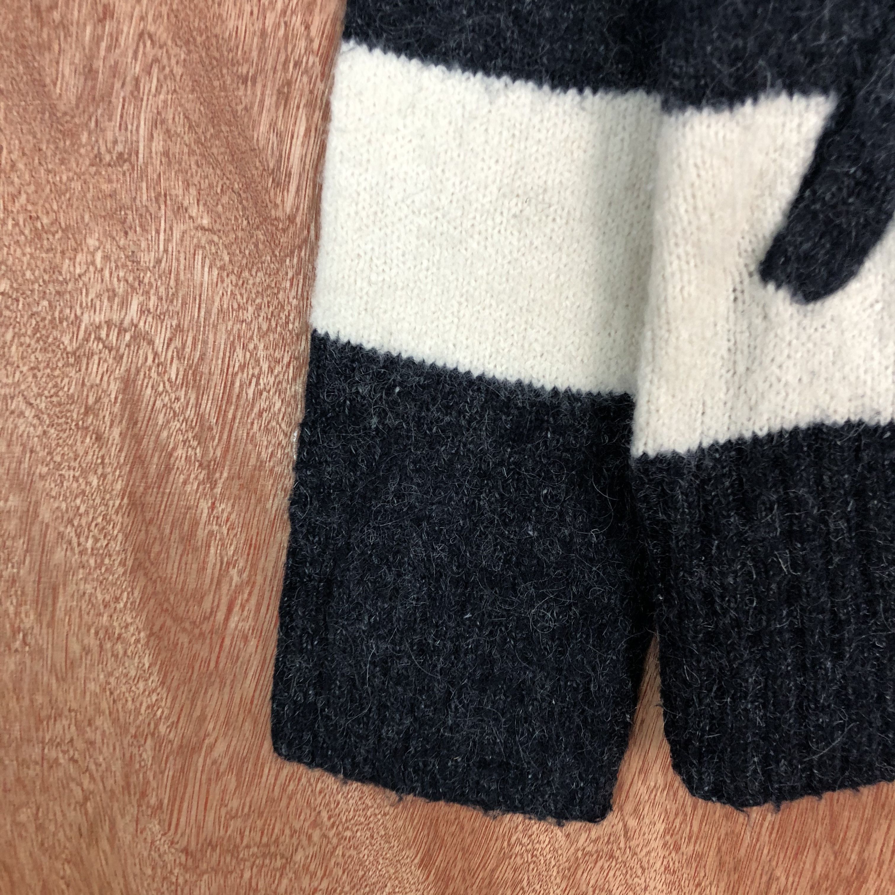 Japanese Brand × OVER THE STRiPES DLL Lepsim Stripe mohair Black White Knitwear #c563 Size US M / EU 48-50 / 2 - 6 Thumbnail