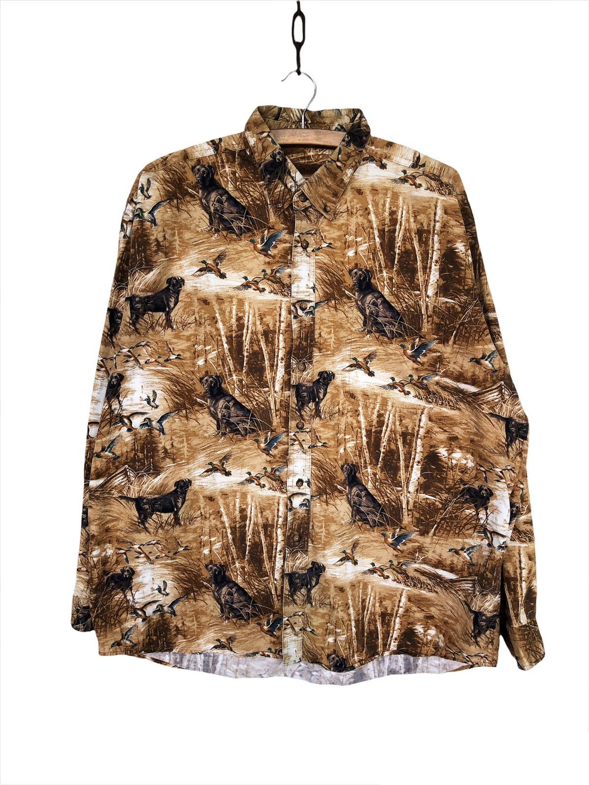 Polo Ralph Lauren 1990s Morgan Creek 🇺🇸 Polo Sportsman "Dog & Duck" Shirt Size US XL / EU 56 / 4 - 1 Thumbnail