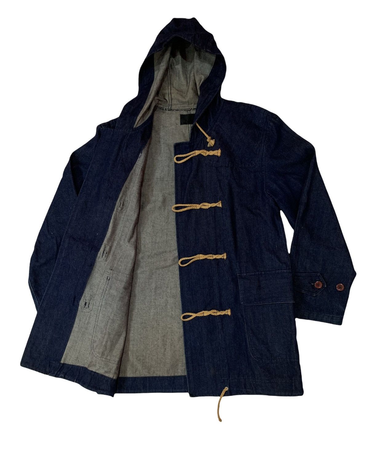 Indigo Denime Duffle Blue Military Jacket front Pocket Size US M / EU 48-50 / 2 - 4 Thumbnail