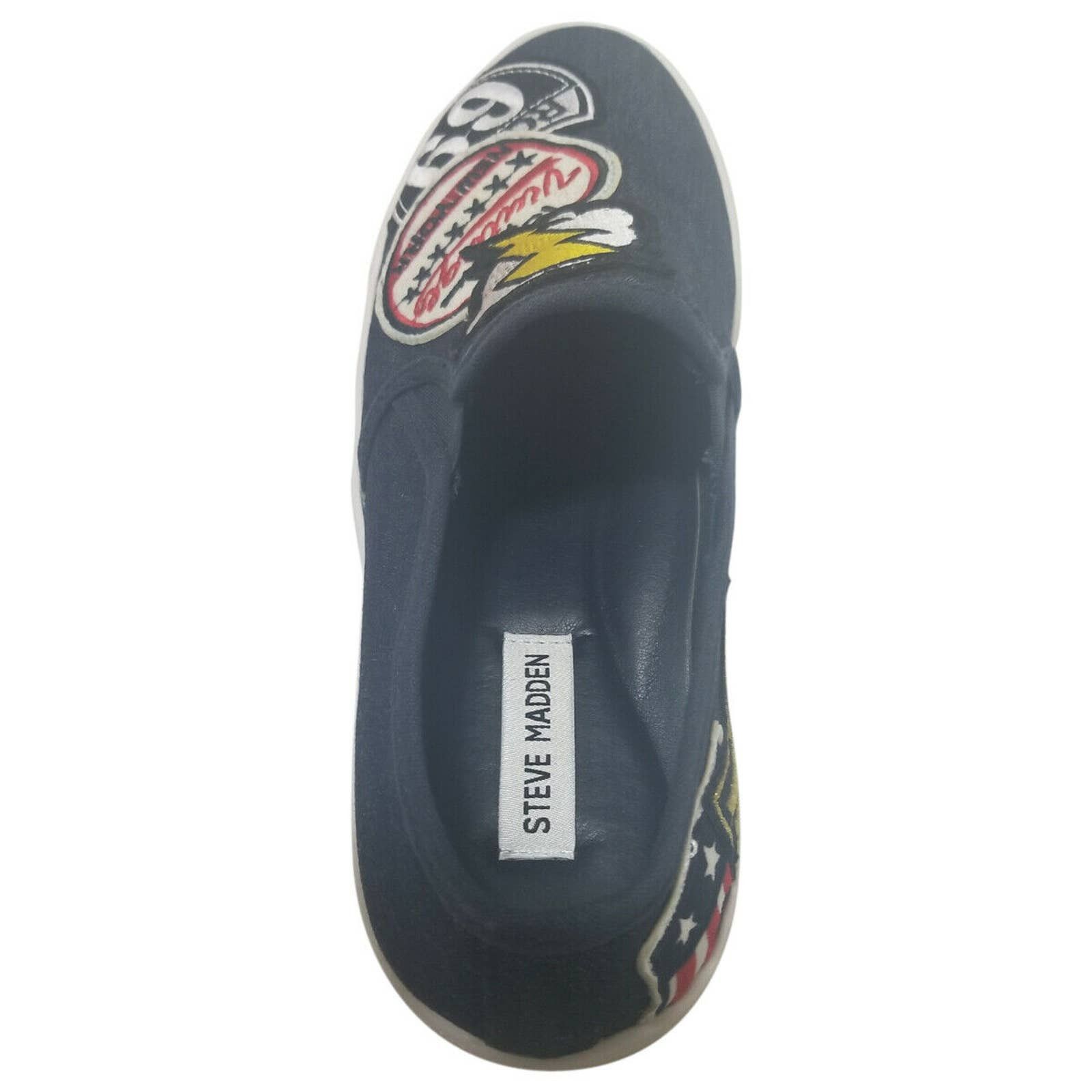 Steve Madden Steve Madden Mens Wasdin Slip-On Sneakers Navy Fabric Size US 10.5 / EU 43-44 - 5 Thumbnail
