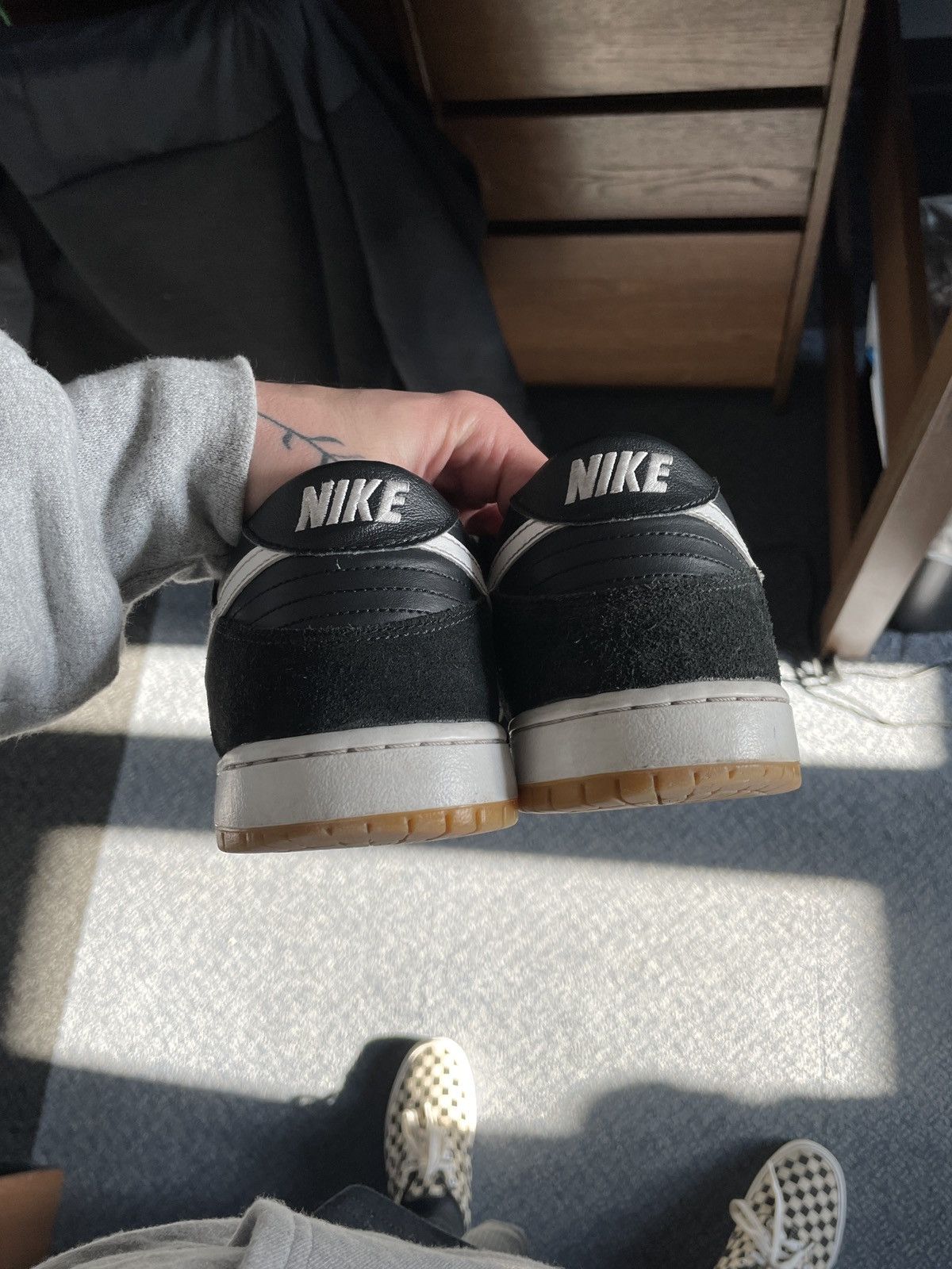 Nike Nike SB Dunk Low black/white Size US 12 / EU 45 - 7 Thumbnail