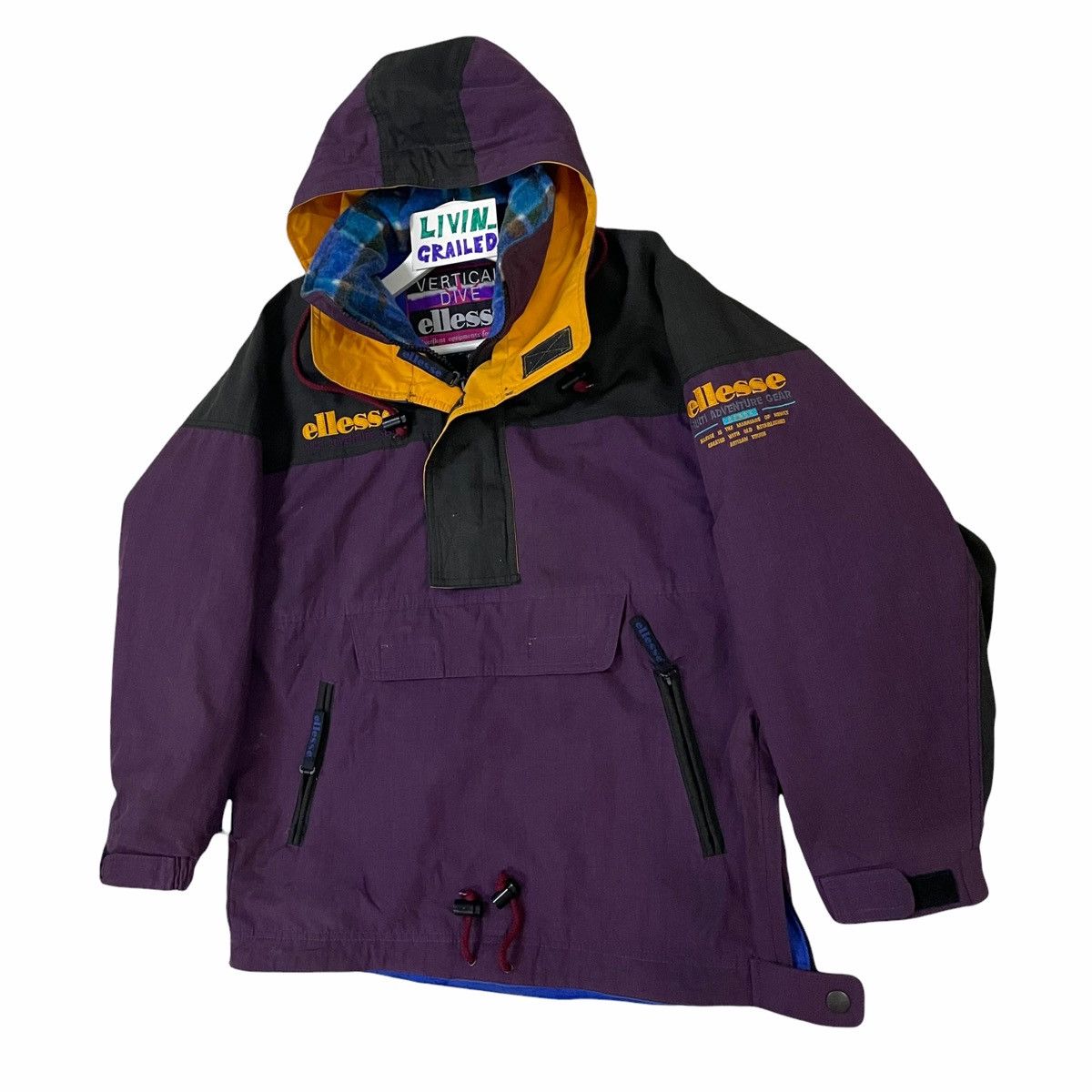 💥 VINTAGE ELLESSE BY GOLDWIN ANORAK JACKET HALFZIP