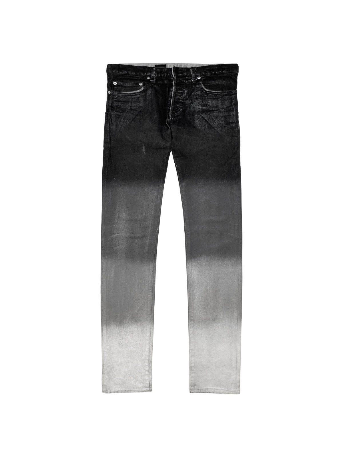 Dior Dior by Hedi Slimane Gradient Dip-Dye Waxed Skinny Denim 