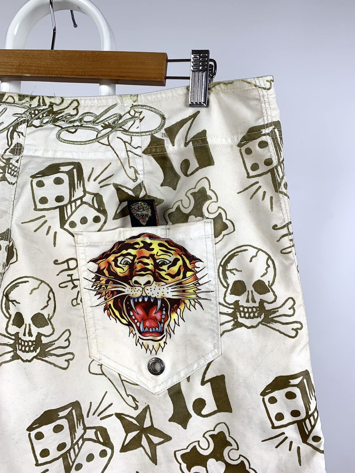 Christian Audigier Vintage Ed Hardy Tiger Logo Swimming Shorts Size US 33 - 9 Thumbnail