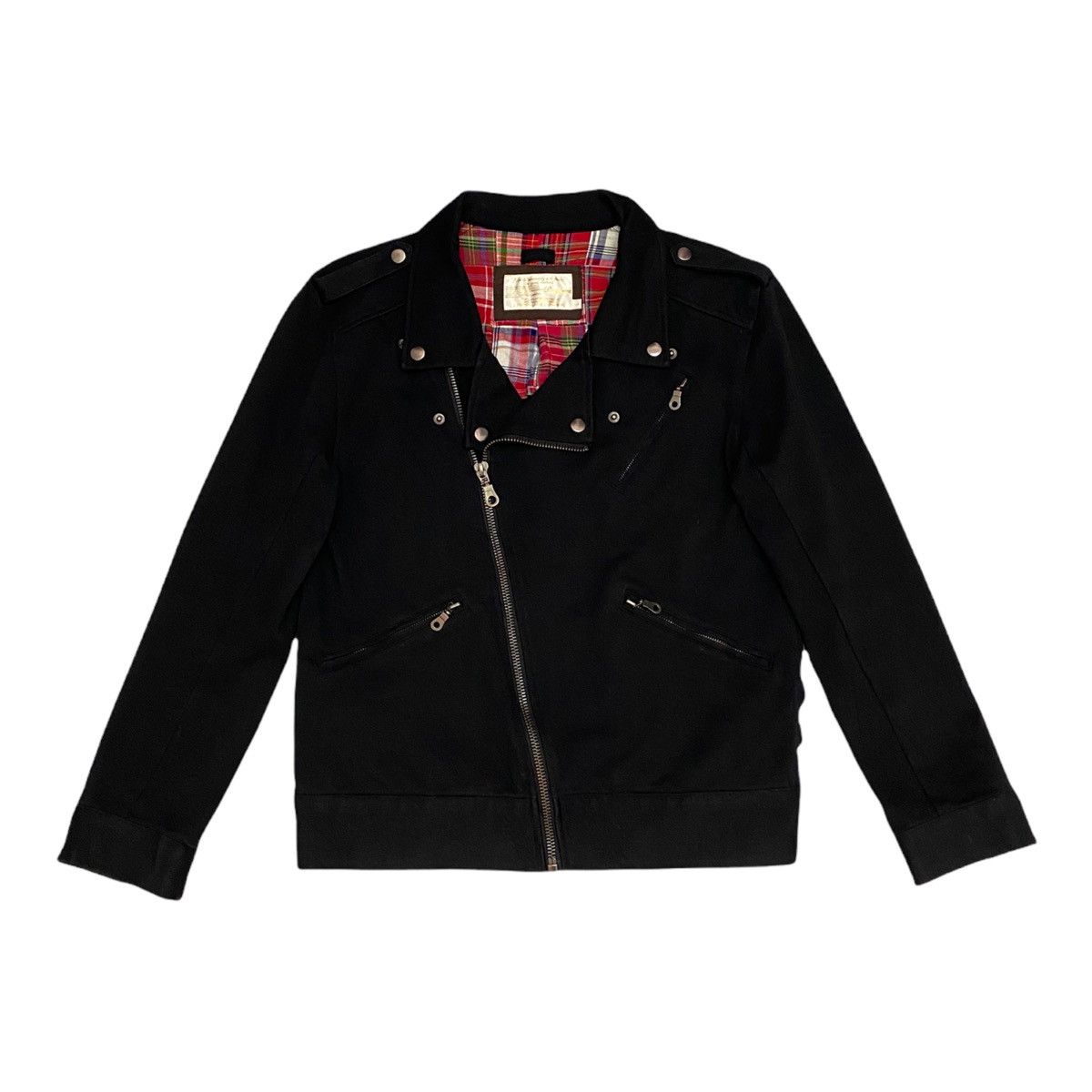 Japanese Brand 🇯🇵JAPANESE PINCPONC DOUBLE COLLAR ZIPPER PUNK BIKER JACKET Size US S / EU 44-46 / 1 - 14 Thumbnail