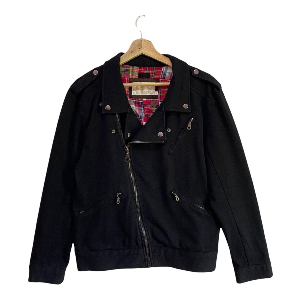 Japanese Brand 🇯🇵JAPANESE PINCPONC DOUBLE COLLAR ZIPPER PUNK BIKER JACKET Size US S / EU 44-46 / 1 - 12 Thumbnail