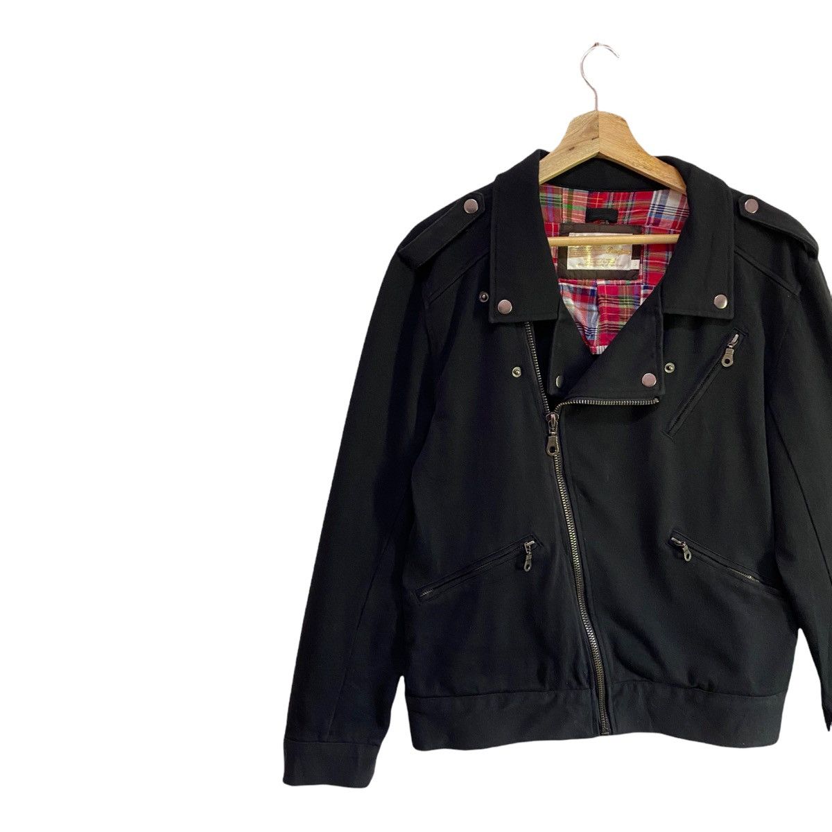 Japanese Brand 🇯🇵JAPANESE PINCPONC DOUBLE COLLAR ZIPPER PUNK BIKER JACKET Size US S / EU 44-46 / 1 - 9 Thumbnail