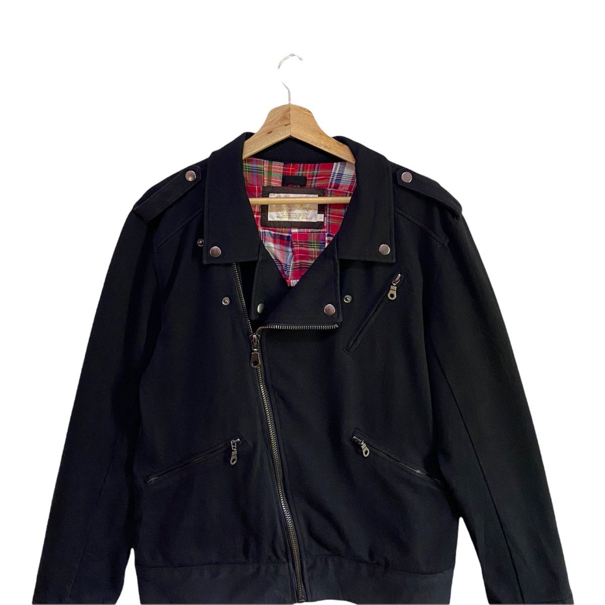 Japanese Brand 🇯🇵JAPANESE PINCPONC DOUBLE COLLAR ZIPPER PUNK BIKER JACKET Size US S / EU 44-46 / 1 - 8 Thumbnail