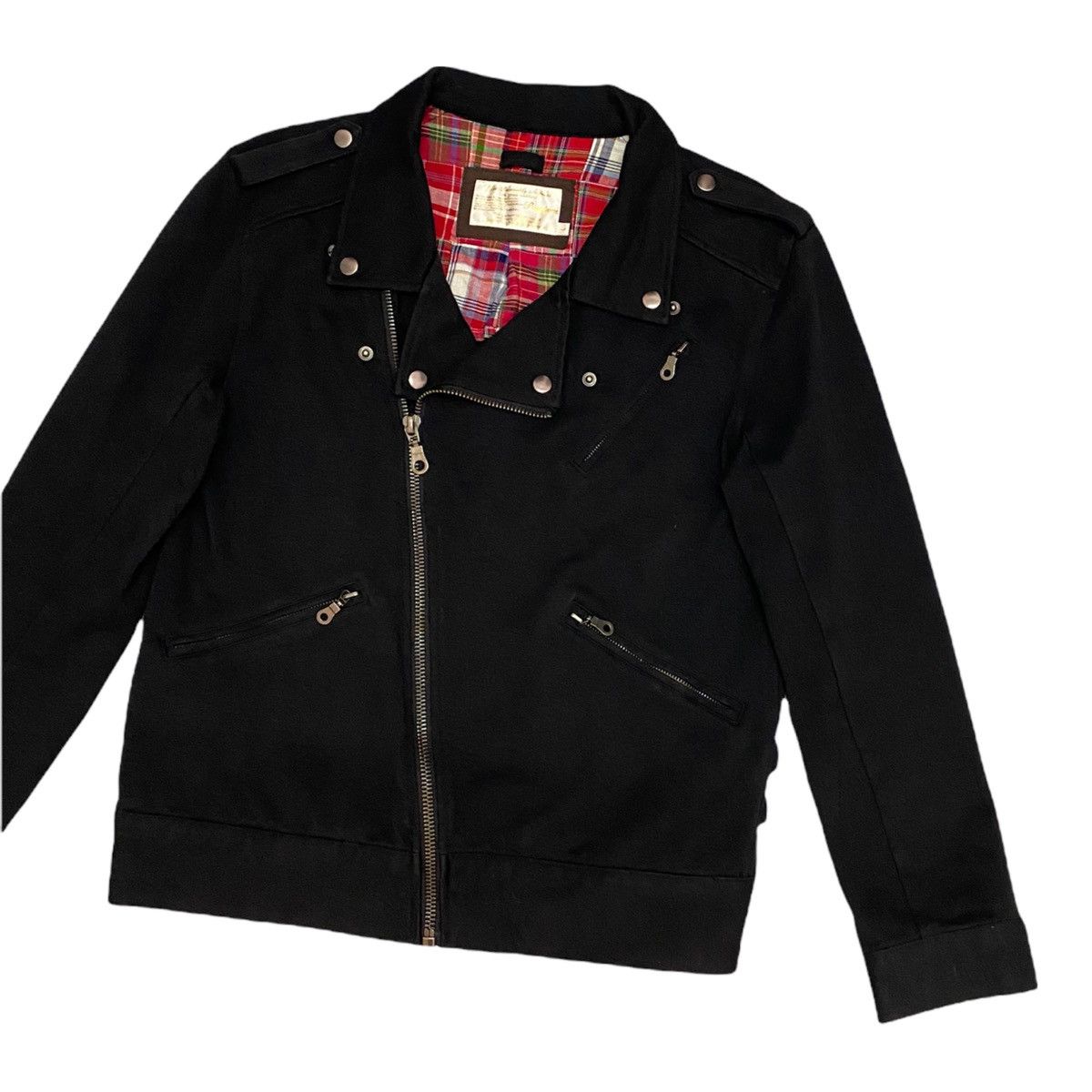 Japanese Brand 🇯🇵JAPANESE PINCPONC DOUBLE COLLAR ZIPPER PUNK BIKER JACKET Size US S / EU 44-46 / 1 - 5 Thumbnail