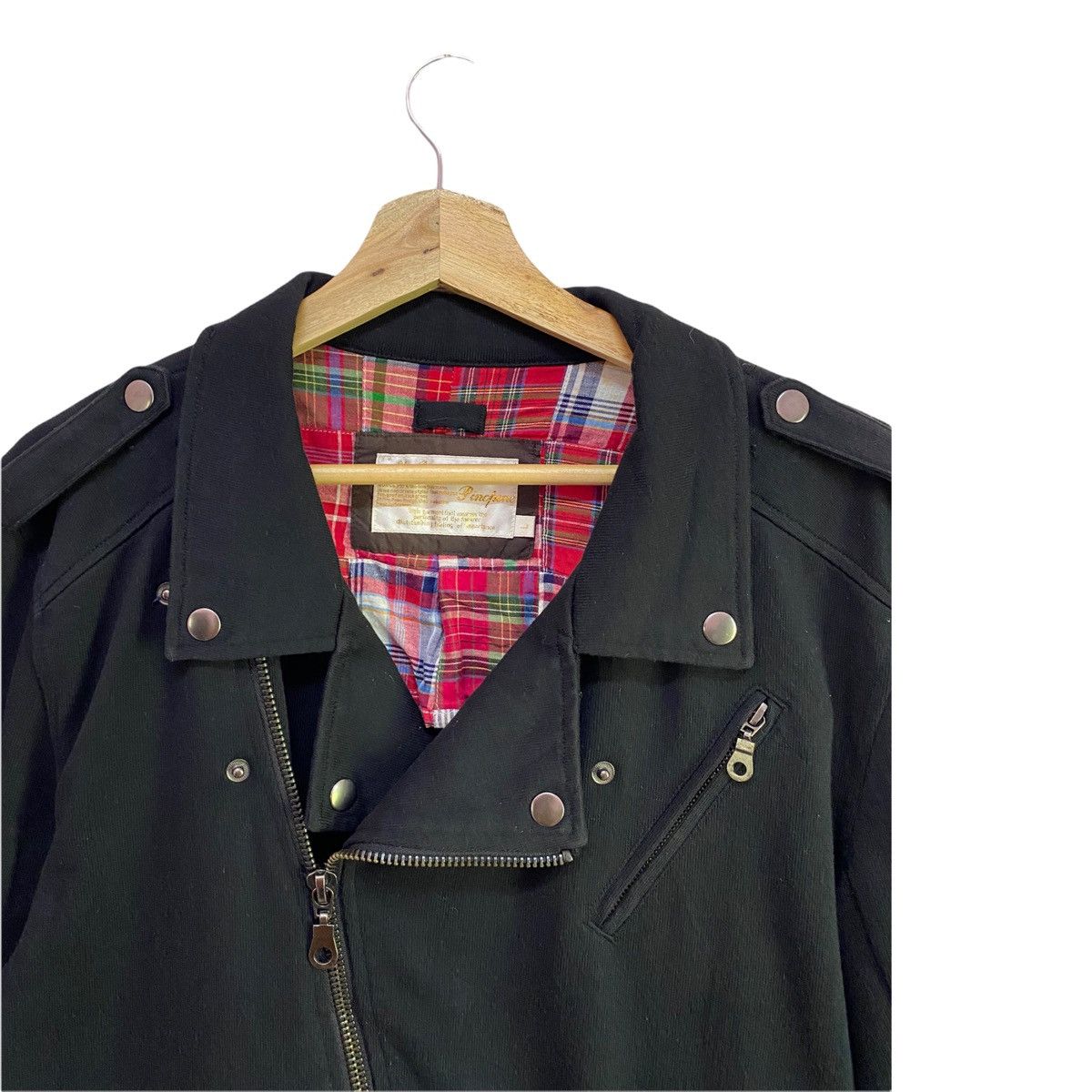 Japanese Brand 🇯🇵JAPANESE PINCPONC DOUBLE COLLAR ZIPPER PUNK BIKER JACKET Size US S / EU 44-46 / 1 - 13 Thumbnail