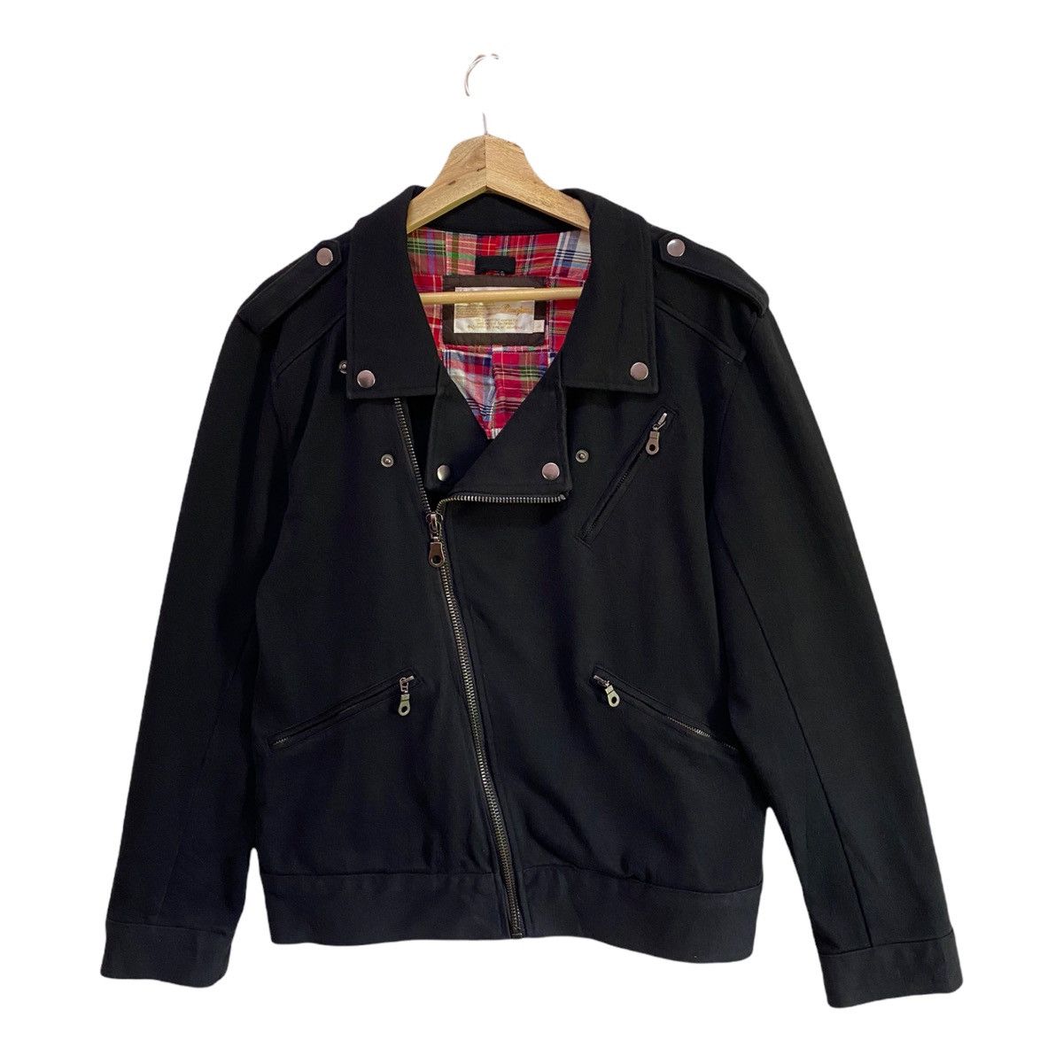 Japanese Brand 🇯🇵JAPANESE PINCPONC DOUBLE COLLAR ZIPPER PUNK BIKER JACKET Size US S / EU 44-46 / 1 - 11 Thumbnail