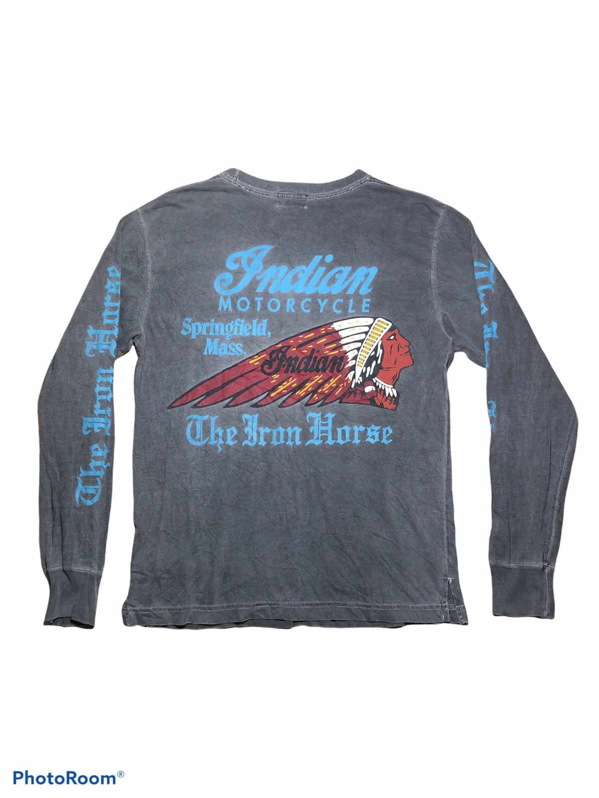 Vintage INDIAN MOTORCYCLES LONG SLEEVE SUN FADED TSHIRT Size US S / EU 44-46 / 1 - 1 Thumbnail
