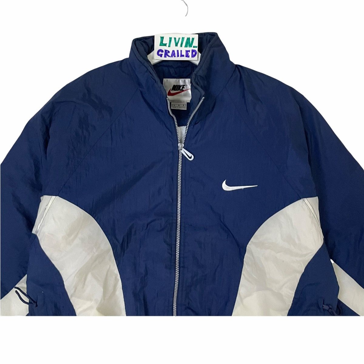 Nike × Vintage 💥90s NIKE SWOOSH BIG LOGO FULLZIP DOWN JACKET Size US XL / EU 56 / 4 - 5 Thumbnail