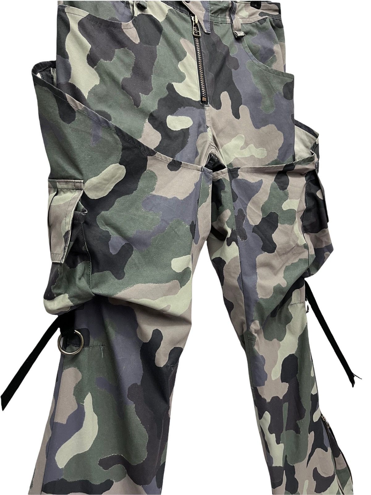 Japanese Brand Made In Japan Designer Bondage Cargo Zipper Leg Flare Pants Size US 31 - 5 Thumbnail