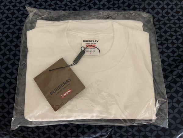 Supreme Supreme Burberry Box Logo Tee Tshirt White Small NEW IN