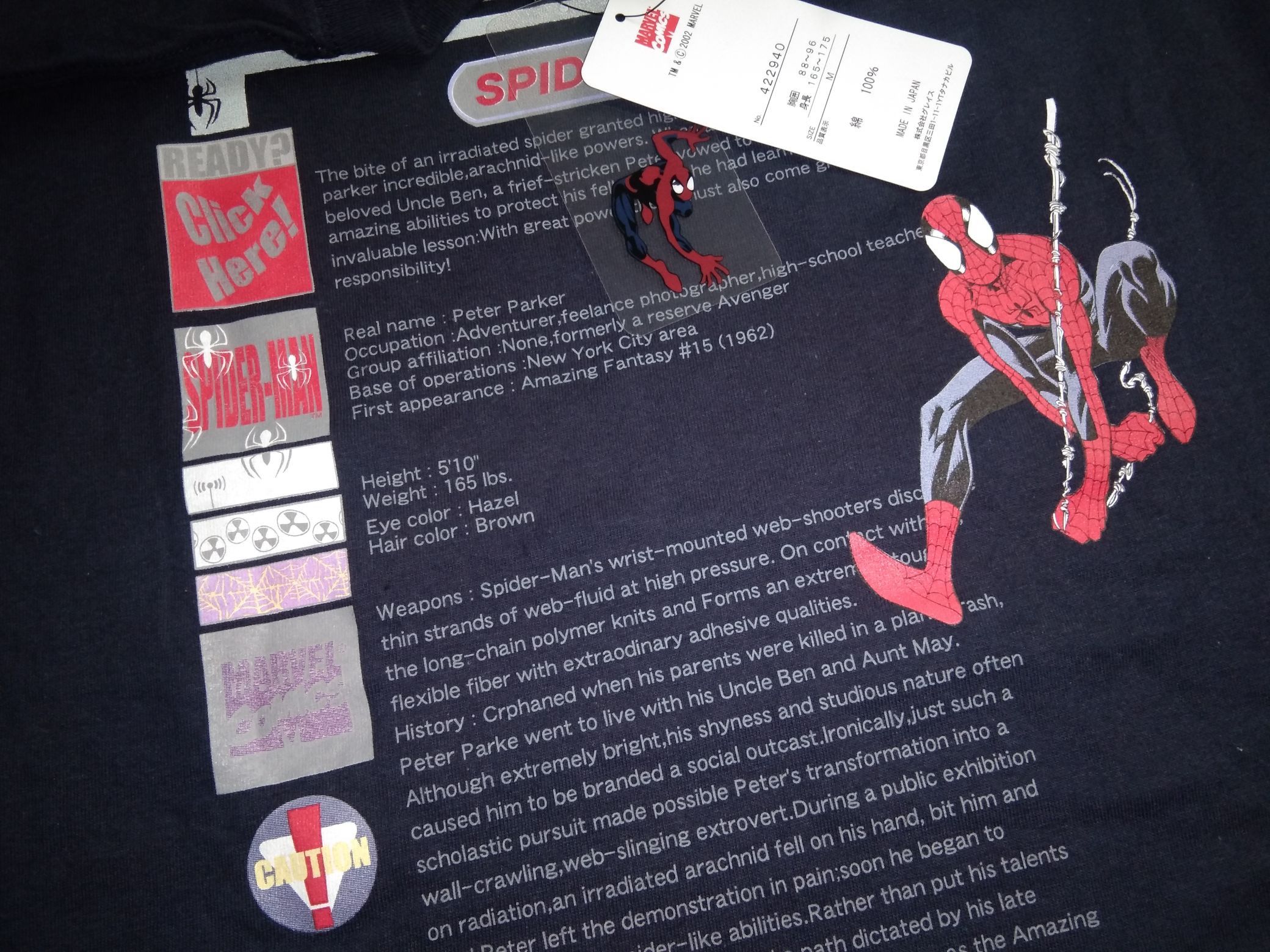 Marvel Comics Deadstock VTG NOS 2002 Marvel Spiderman Japan tshirt Size US M / EU 48-50 / 2 - 1 Thumbnail