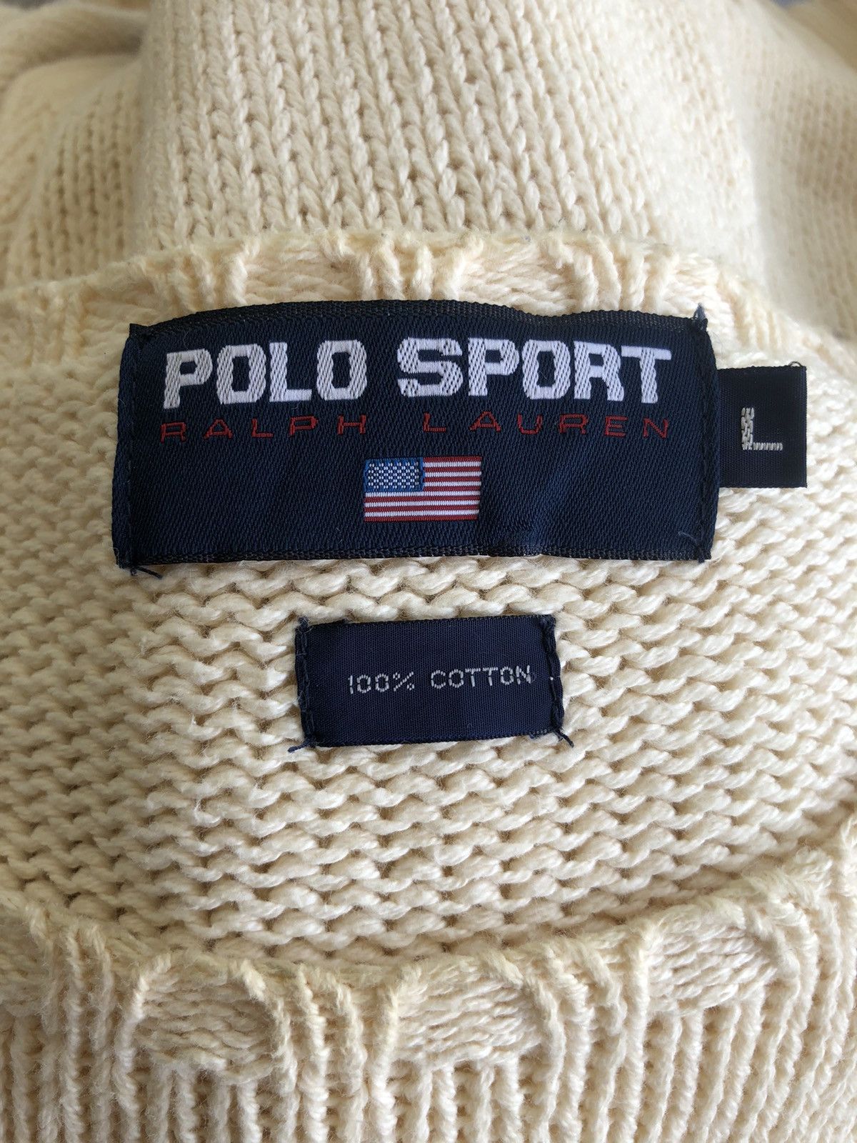 Polo Ralph Lauren 1990s Polo Ralph Lauren Sports Big Logo Thick Knit Sweater Size US XL / EU 56 / 4 - 6 Thumbnail