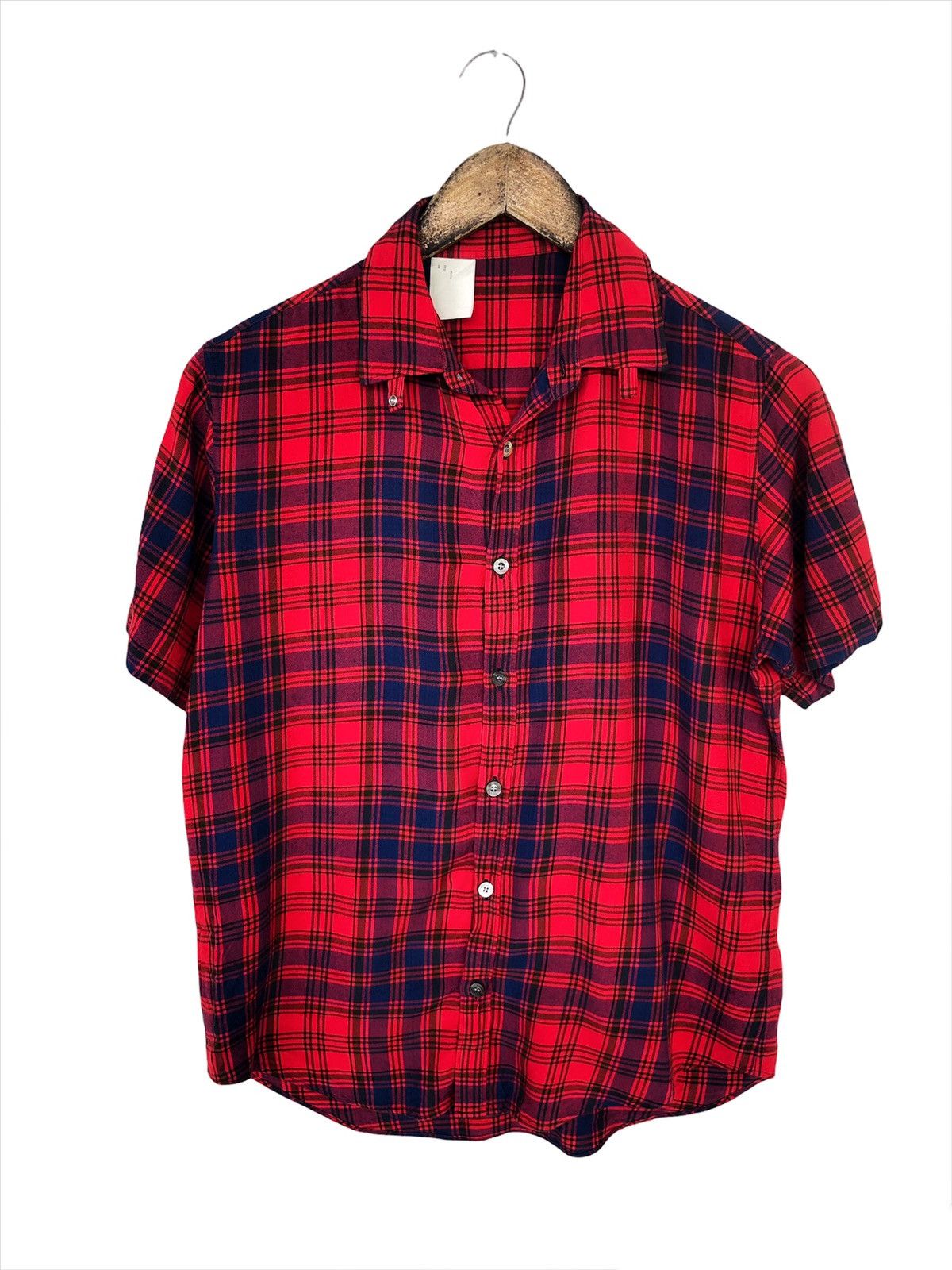 N.Hoolywood N. Hoolywood 🇯🇵 Rockabilly Check Rayon Bowling Shirt Size US S / EU 44-46 / 1 - 3 Thumbnail