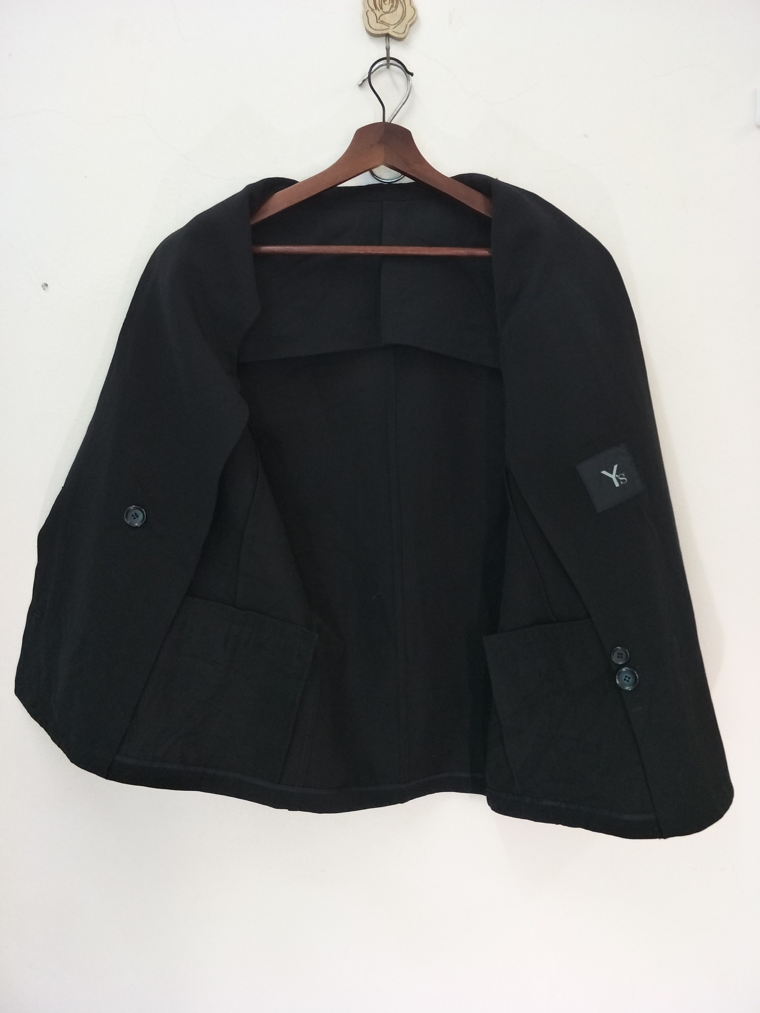 Yohji Yamamoto Yohji Yamamoto Y's Black Double Breasted Coat Vintage Size US M / EU 48-50 / 2 - 8 Thumbnail
