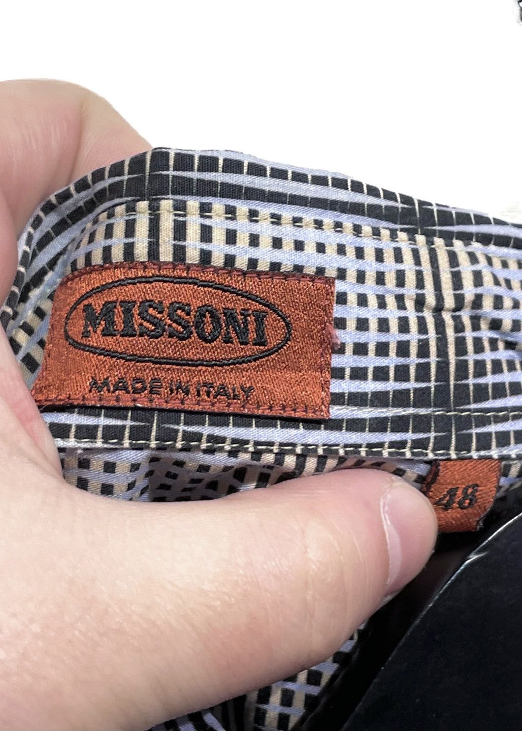 Missoni Missoni Light Blue Checkered Cotton Button Shirt Size US S / EU 44-46 / 1 - 5 Thumbnail