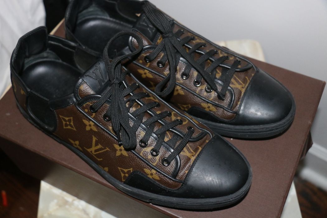 Louis Vuitton Brown/Black Monogram Canvas and Leather Match Up Low Top  Sneakers Size 43 Louis Vuitton