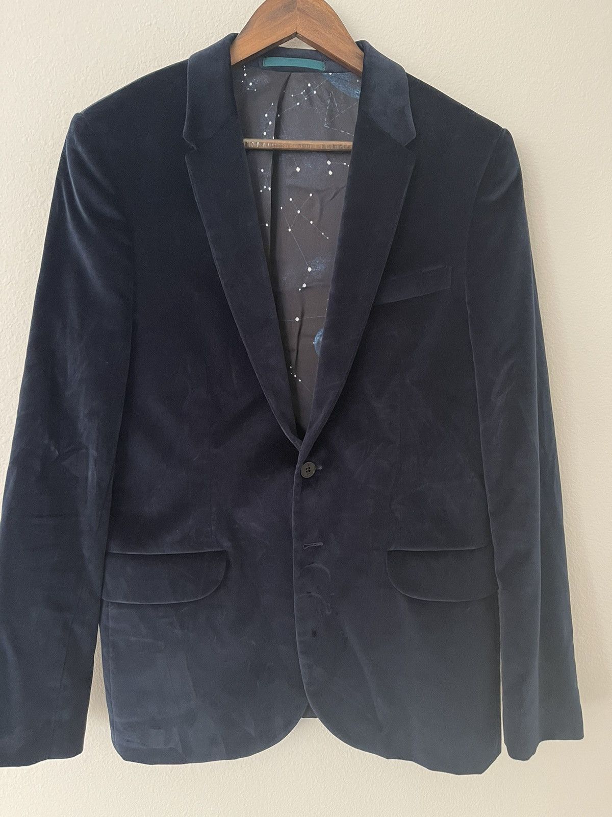 Paul Smith Brand New, Navy Velvet Blazer Size 52R - 1 Thumbnail
