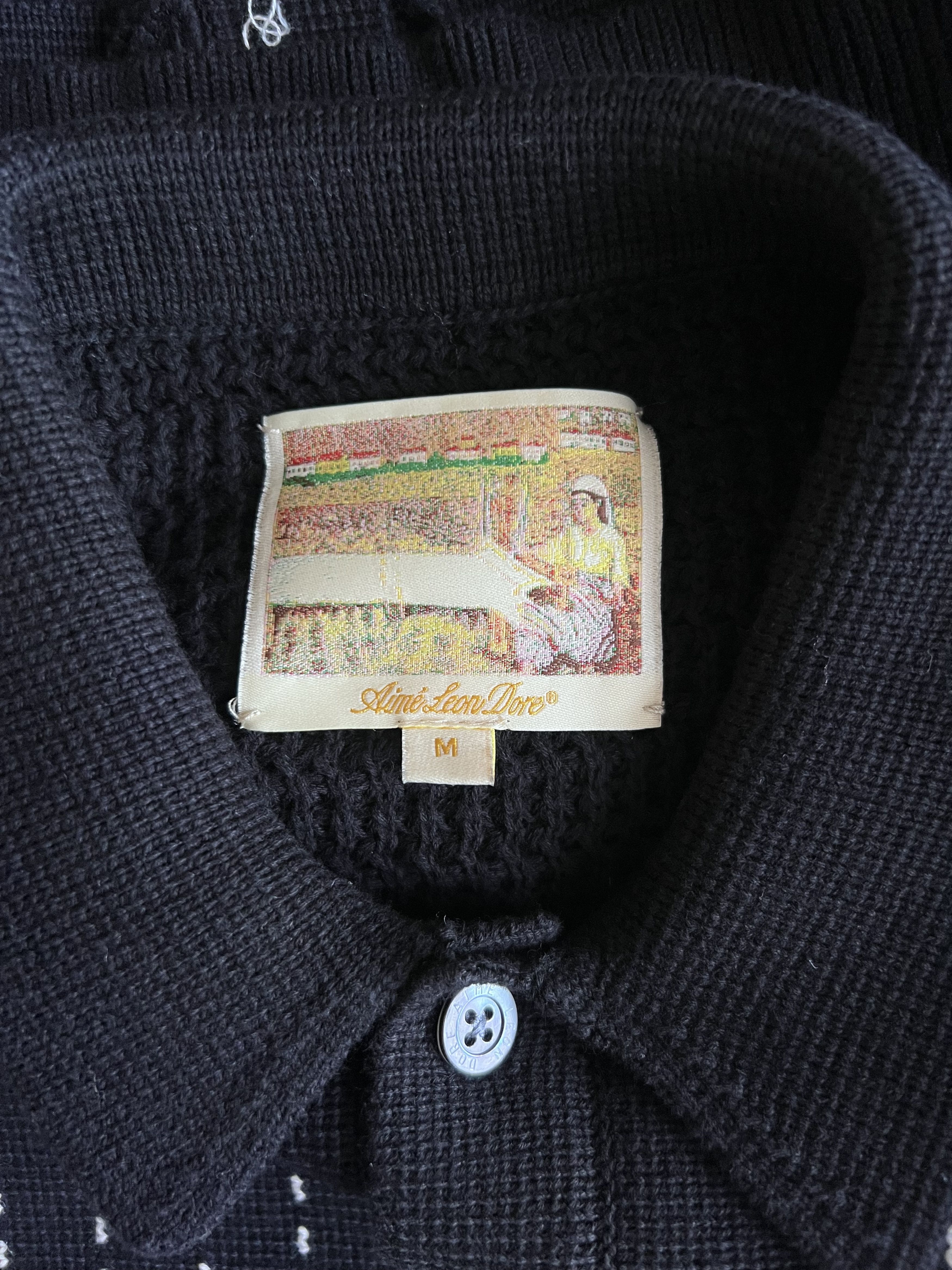 Aime Leon Dore Aime Leon Dore Pinstripe Polo Cardigan Black Size US S / EU 44-46 / 1 - 6 Thumbnail