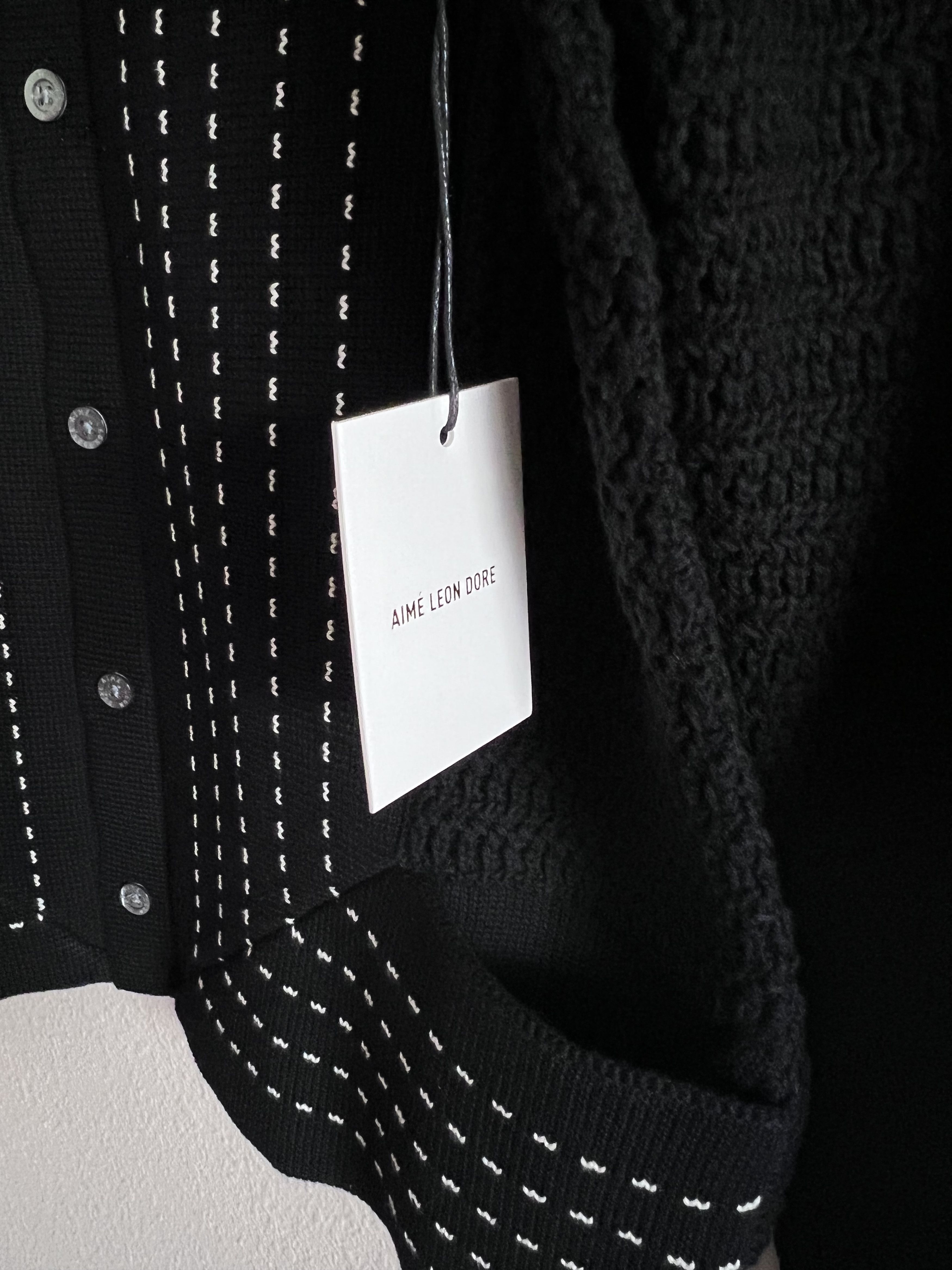 Aime Leon Dore Aime Leon Dore Pinstripe Polo Cardigan Black Size US S / EU 44-46 / 1 - 4 Thumbnail