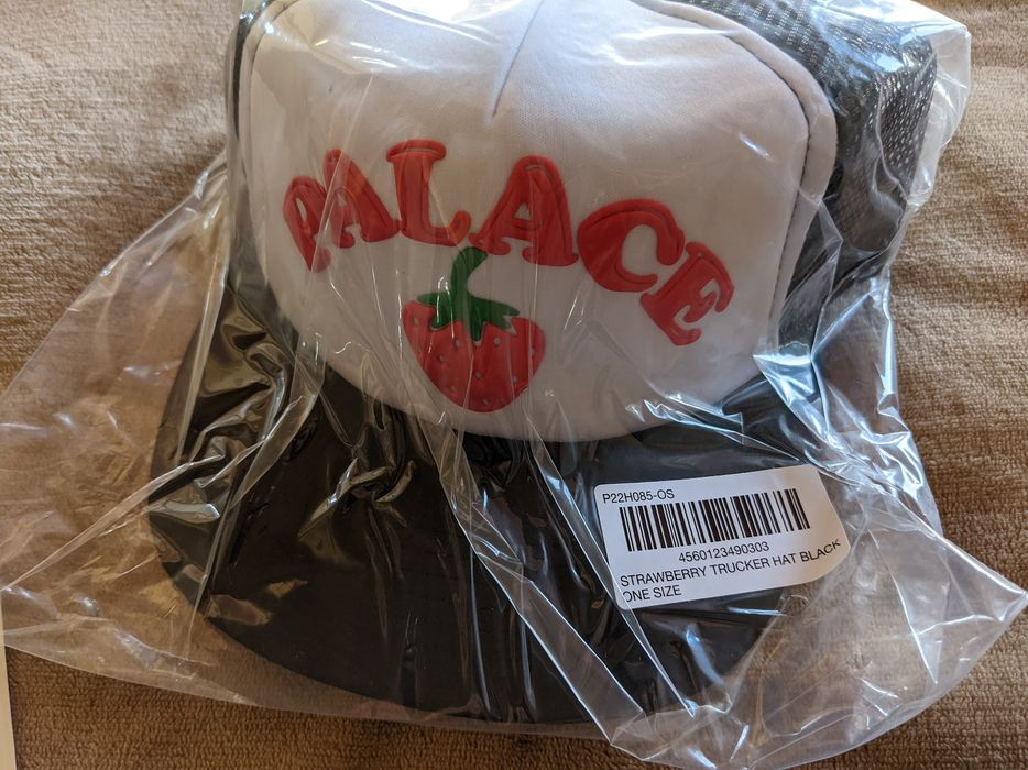 Palace Palace Strawberry Trucker Hat - Black (SS22) | Grailed