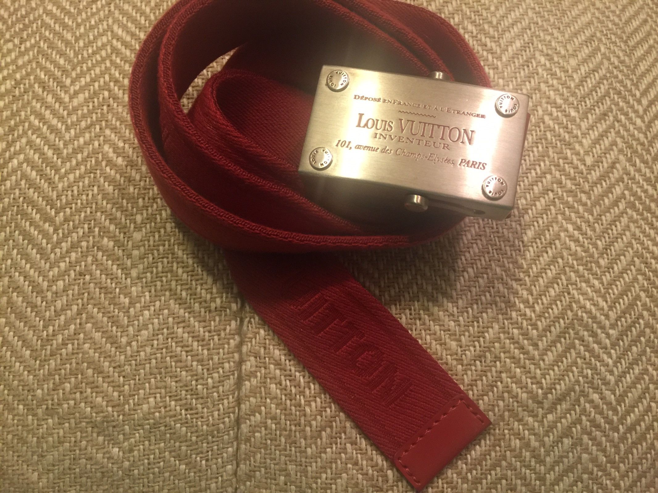 Louis Vuitton Canvas Bengale Inventeur Belt Size 100/40" AUTHENTIC