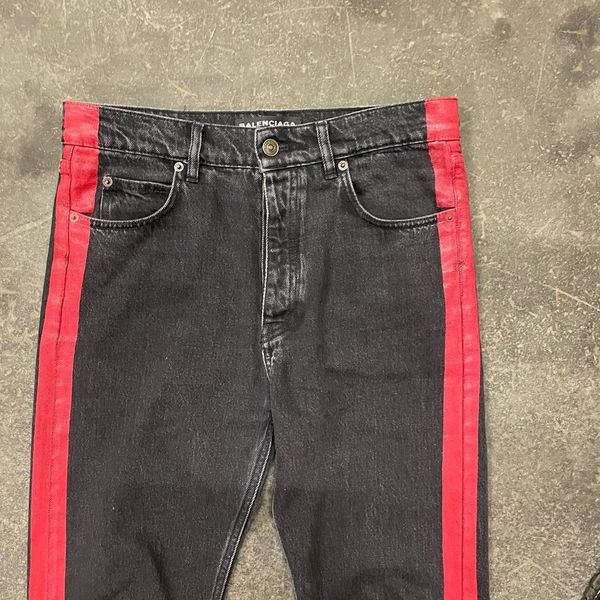 Balenciaga red clearance stripe jeans