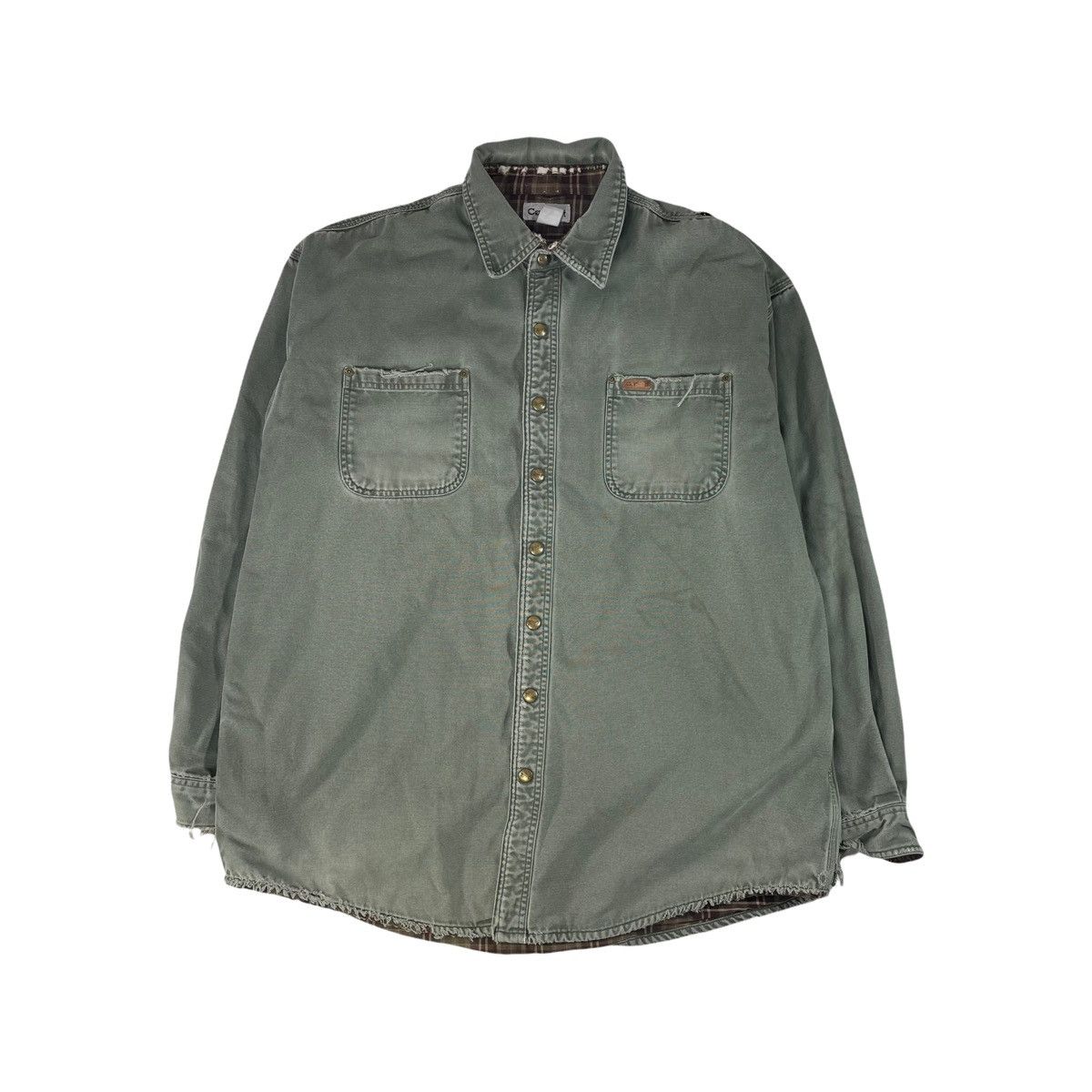 Vintage Vintage 90s Carhartt faded canvas button up shirt | Grailed