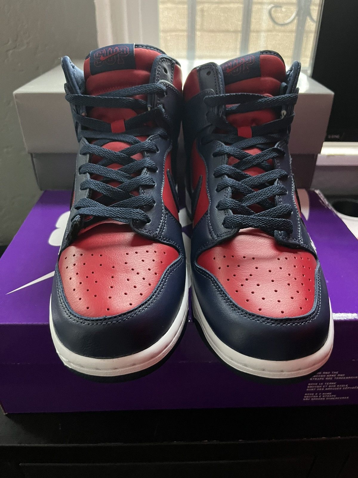 Nike × Supreme Supreme Dunk High Navy/Blue Size US 10 / EU 43 - 5 Thumbnail