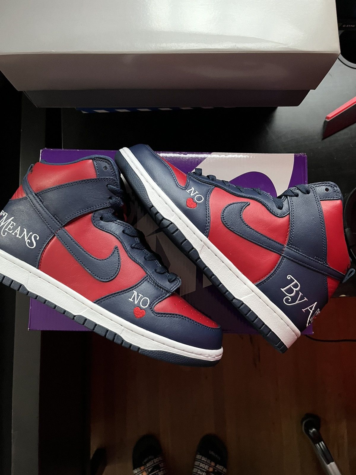 Nike × Supreme Supreme Dunk High Navy/Blue Size US 10 / EU 43 - 2 Thumbnail