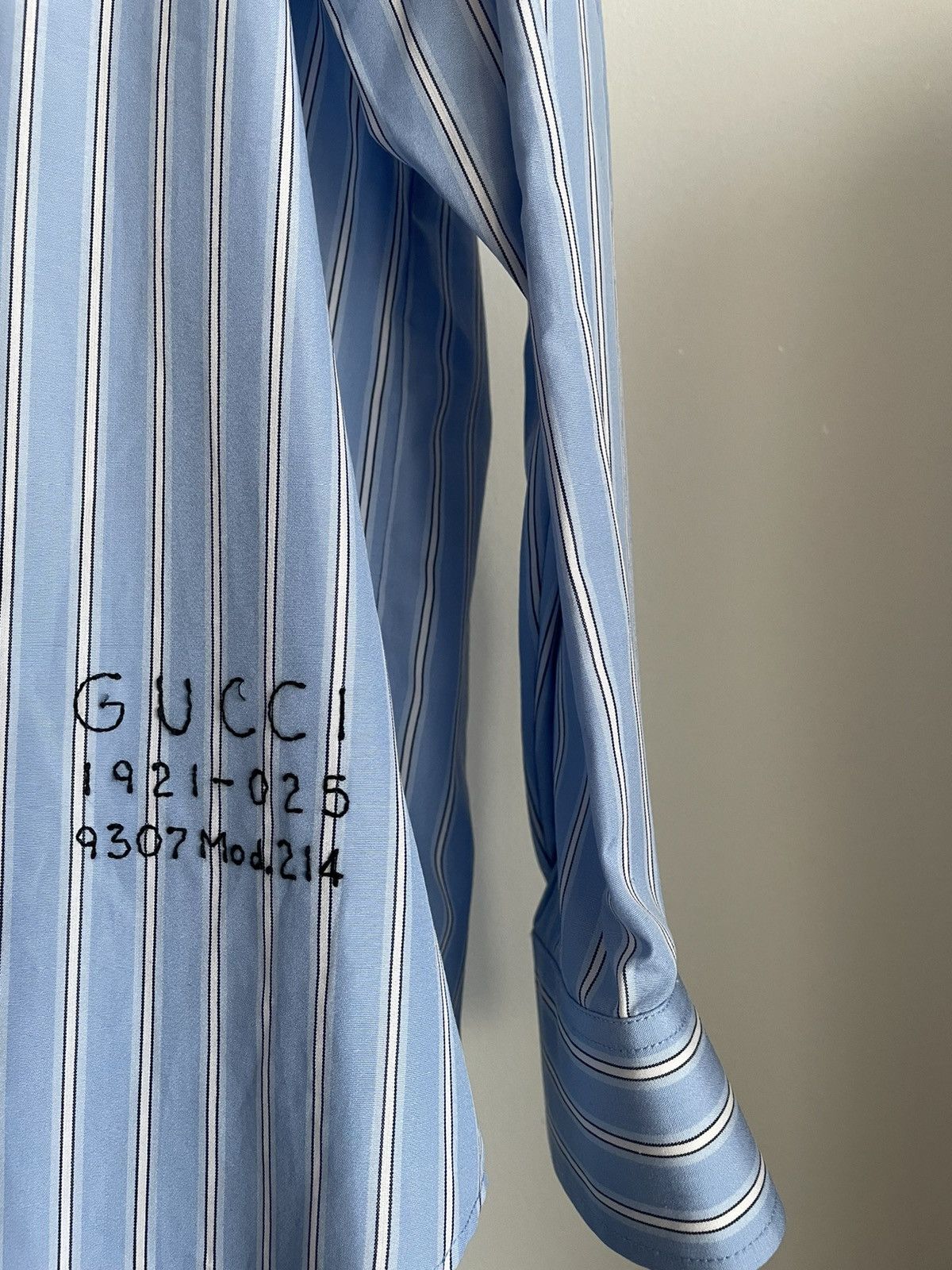 Gucci Rare Brand New Super Runway Oversized Logo Striped Shirt Size US L / EU 52-54 / 3 - 4 Thumbnail