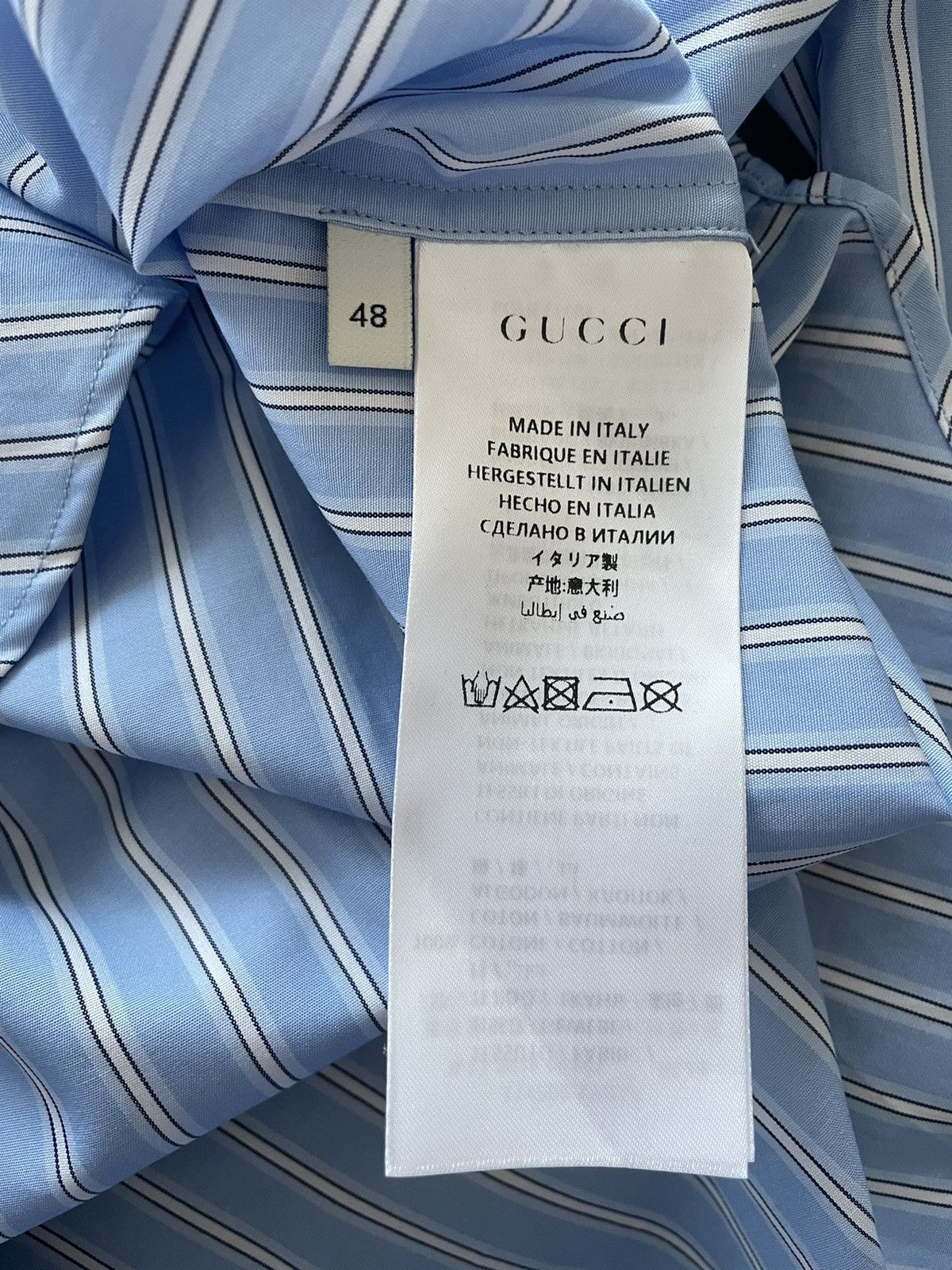 Gucci Rare Brand New Super Runway Oversized Logo Striped Shirt Size US L / EU 52-54 / 3 - 7 Thumbnail