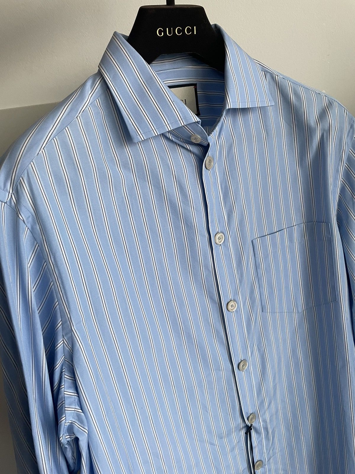 Gucci Gucc Super Runway Logo Striped Shirt LImited Edition w Tags Size US L / EU 52-54 / 3 - 20 Thumbnail