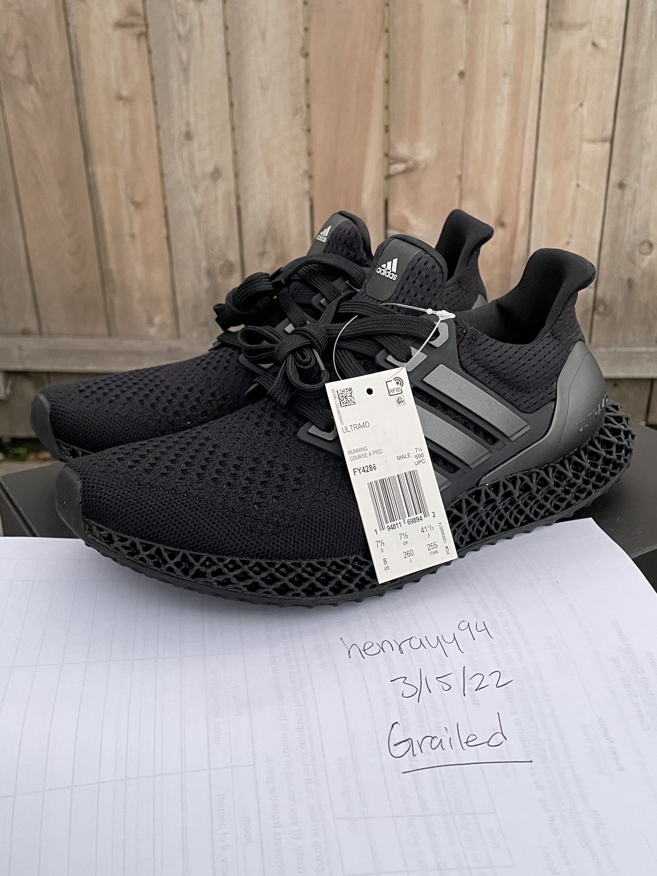 Adidas Ultra Boost 4D Triple Black