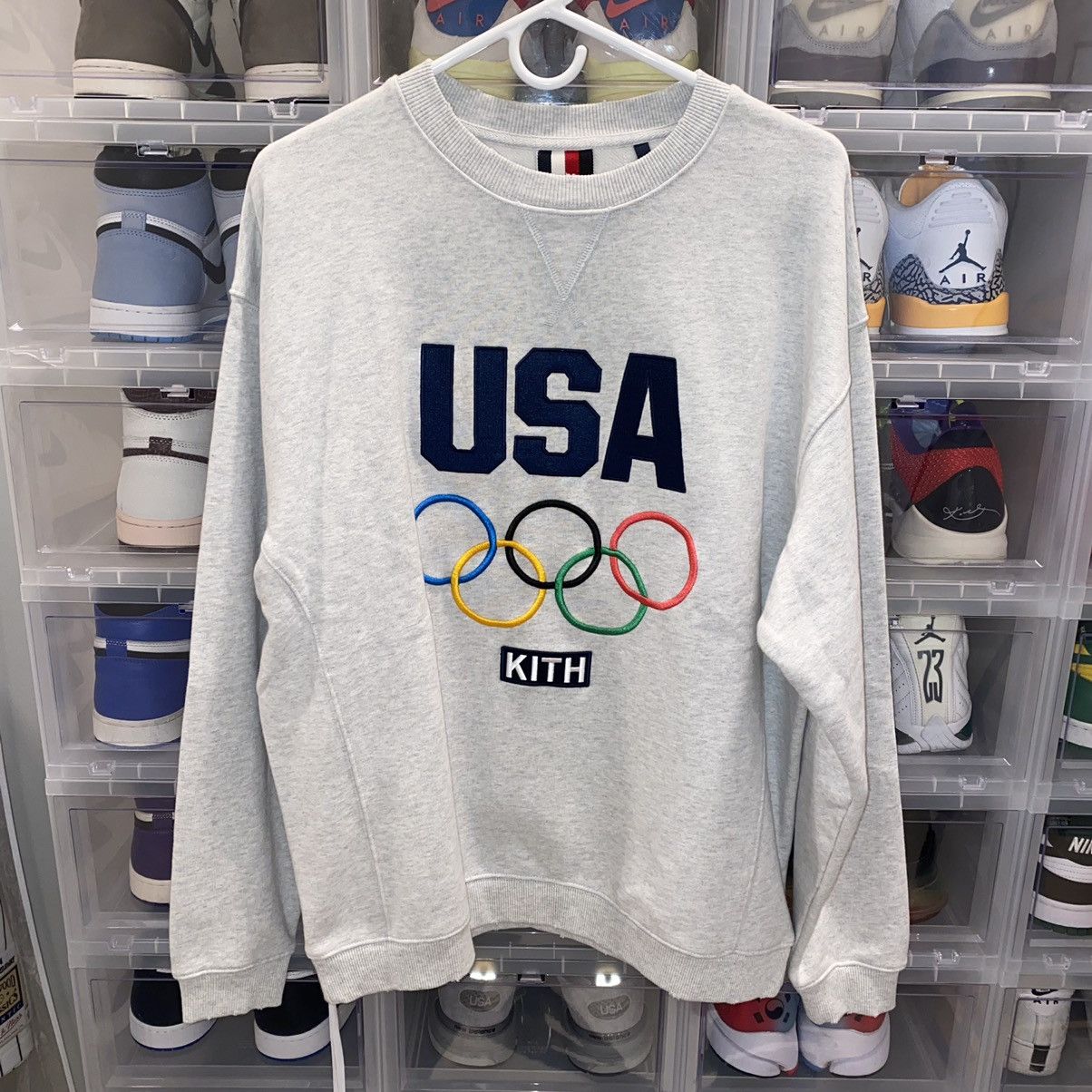 Kith Kith For Team USA Classic Crewneck Light Heather Grey | Grailed