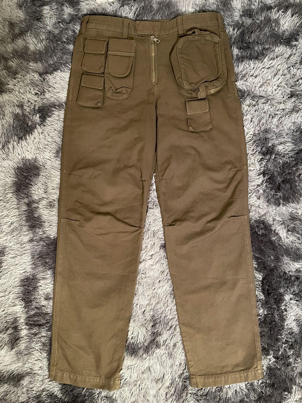 Large pants Louis Vuitton Blue size 34 FR in Synthetic - 33230337