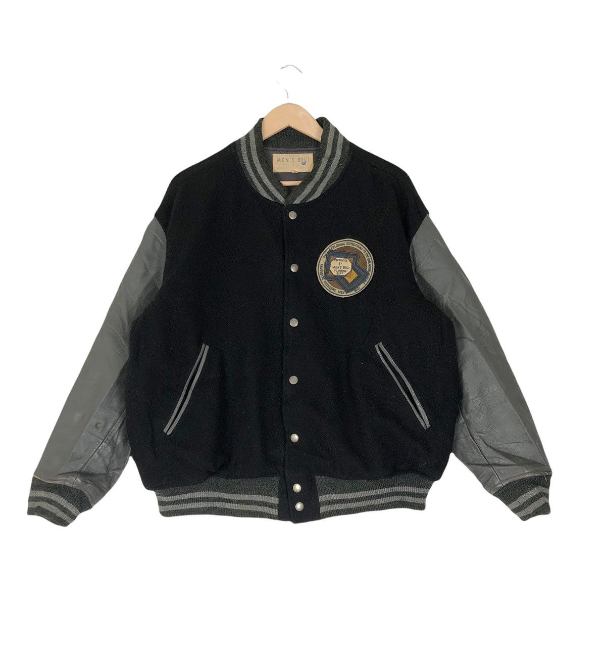 BIGI × Japanese Brand Vintage Men’s Bigi Wool Leather Varsity Jacket Size US L / EU 52-54 / 3 - 2 Thumbnail