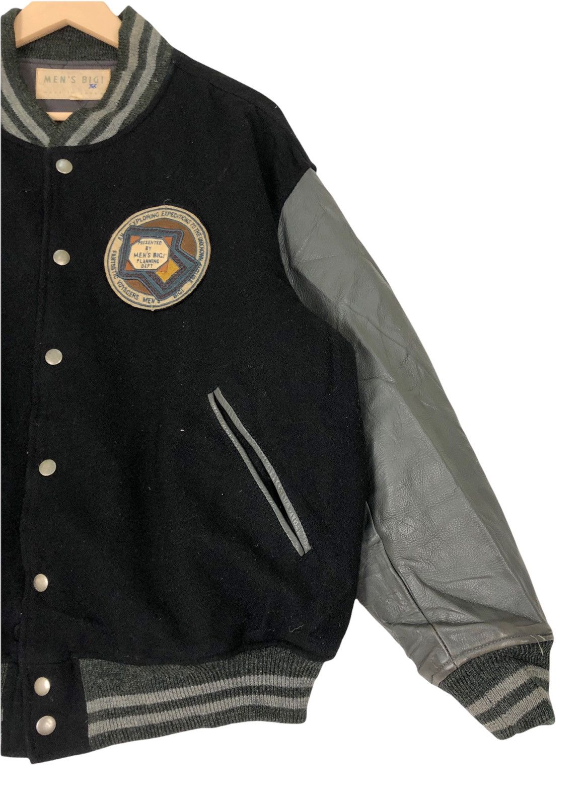 BIGI × Japanese Brand Vintage Men’s Bigi Wool Leather Varsity Jacket Size US L / EU 52-54 / 3 - 8 Thumbnail