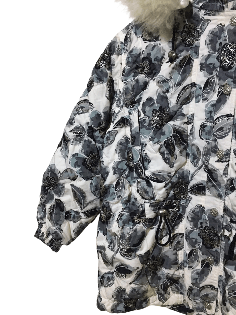 Courreges Courrèges Sport Futur Floral Puffer Jacket w/ Faux Fur Hood Size M / US 6-8 / IT 42-44 - 3 Thumbnail