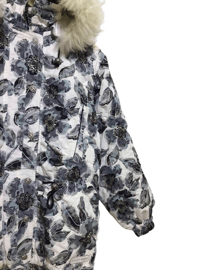 Courreges Courrèges Sport Futur Floral Puffer Jacket w/ Faux Fur Hood Size M / US 6-8 / IT 42-44 - 2 Thumbnail