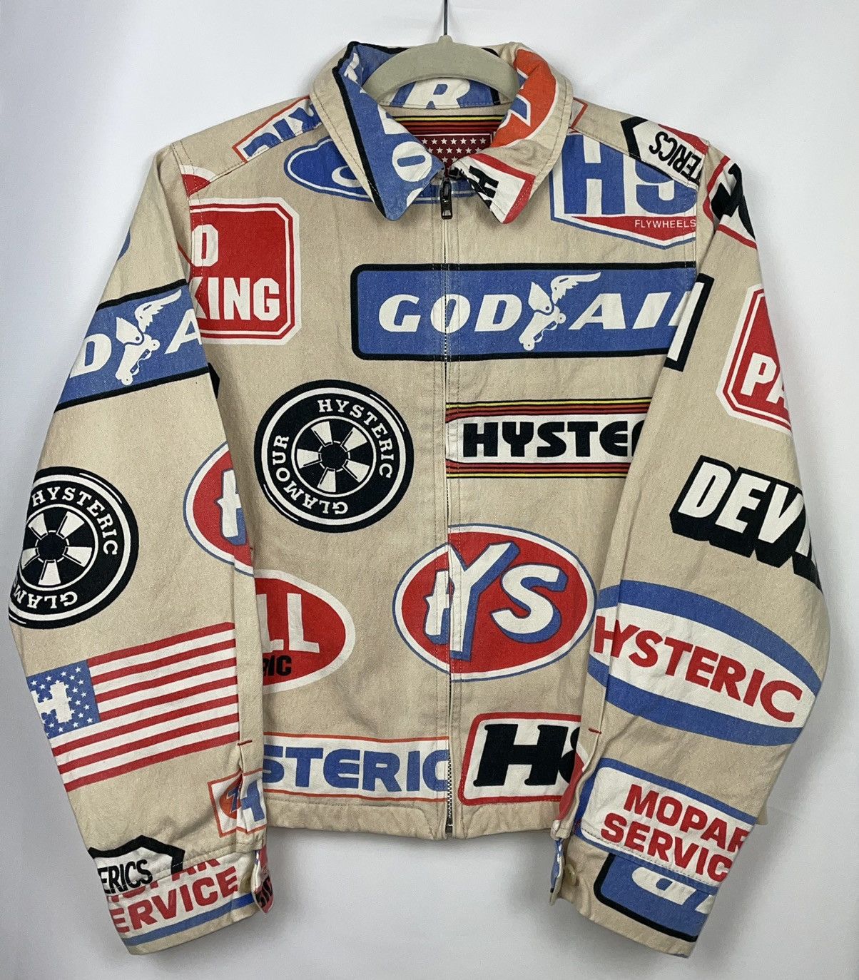 image of Hysteric Glamour Hysteric Gas Station Jacket in Tan, Men's (Size Small)