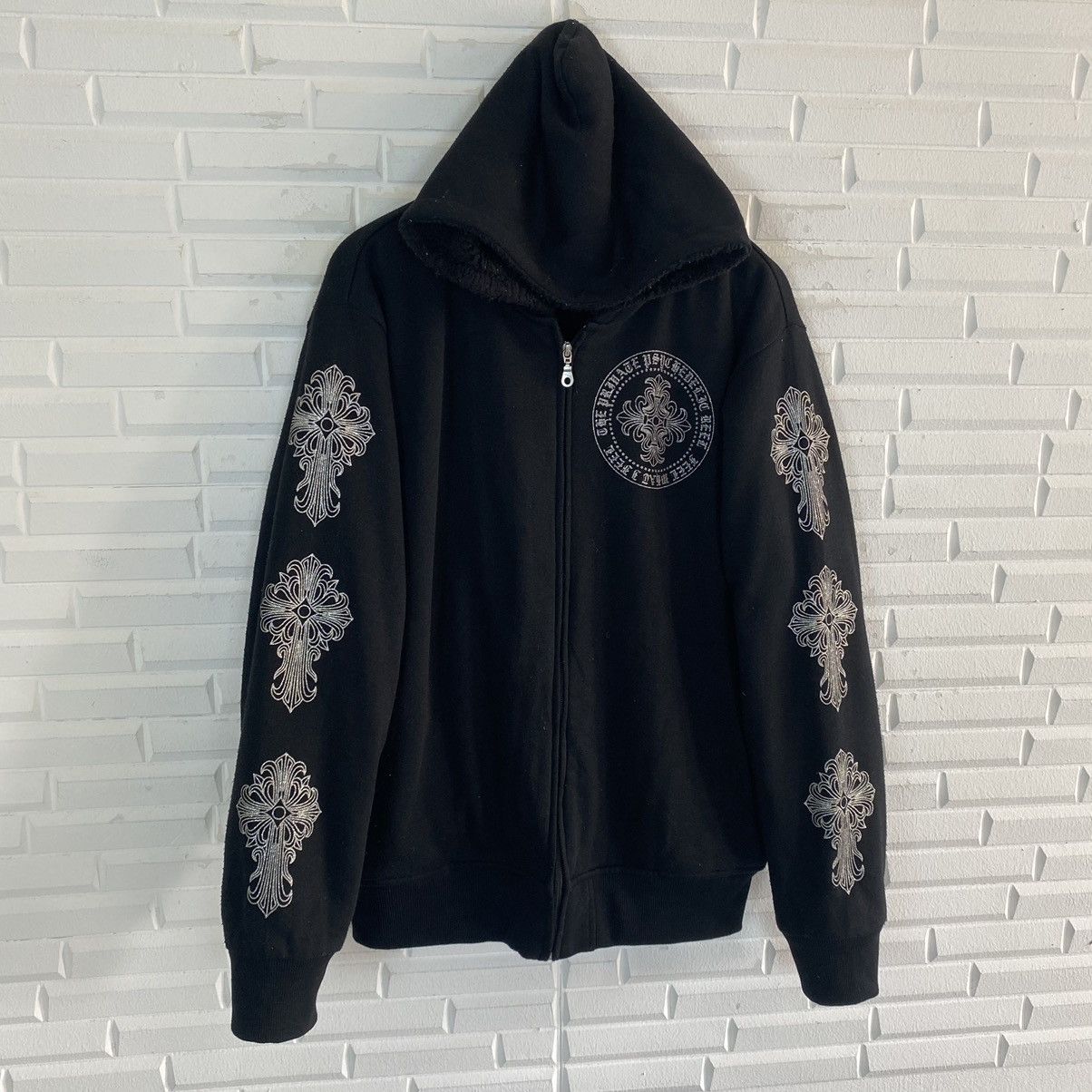 Japanese Brand JAPANESE BRAND INSPIRED CHROME HEARTS FLEECE LINING HOODIE Size US L / EU 52-54 / 3 - 3 Thumbnail