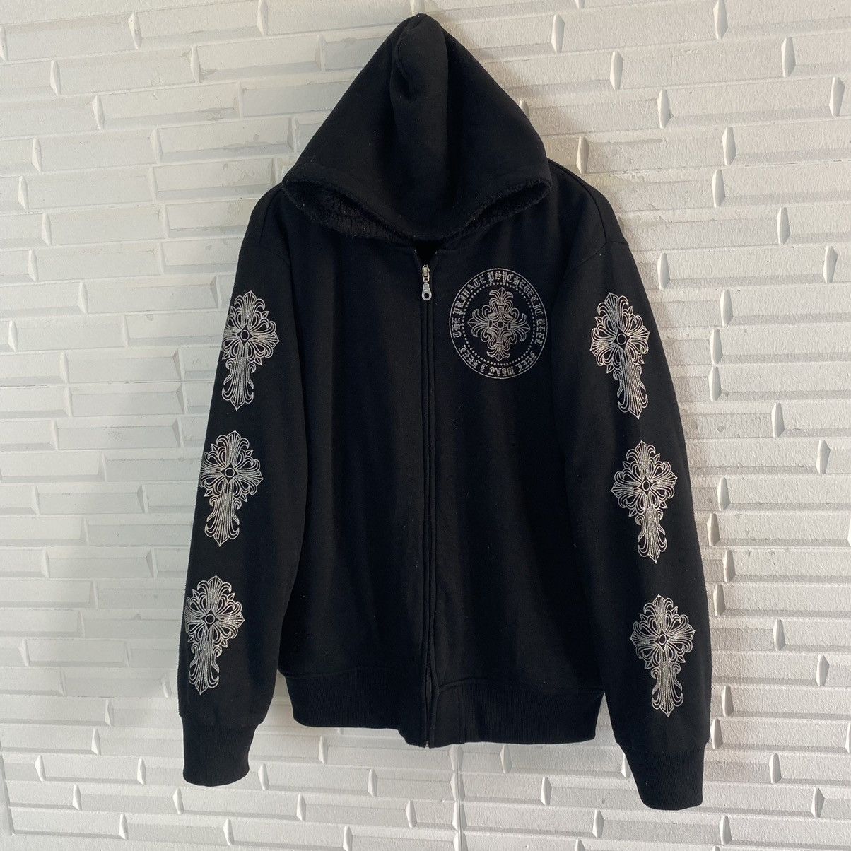 Japanese Brand JAPANESE BRAND INSPIRED CHROME HEARTS FLEECE LINING HOODIE Size US L / EU 52-54 / 3 - 4 Thumbnail