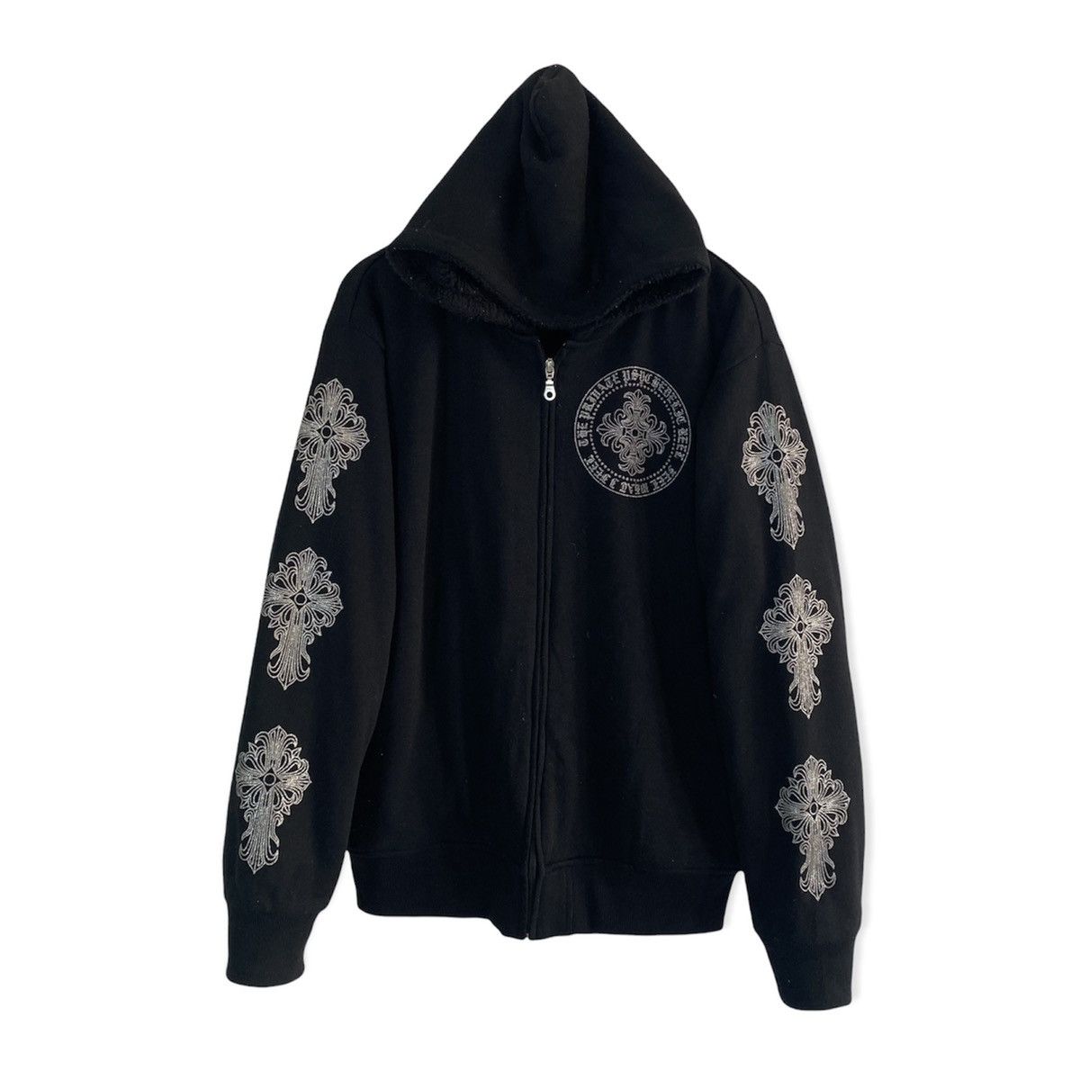 Japanese Brand JAPANESE BRAND INSPIRED CHROME HEARTS FLEECE LINING HOODIE Size US L / EU 52-54 / 3 - 2 Thumbnail